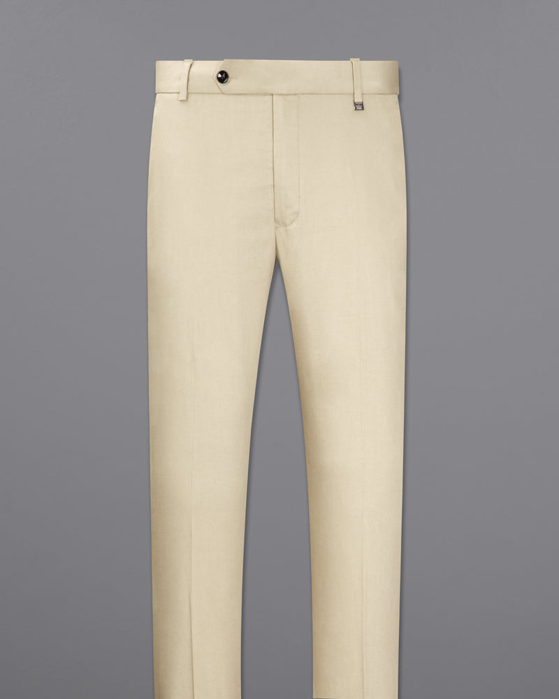Moon Mist Beige Stretchable Premium Cotton traveler Pant