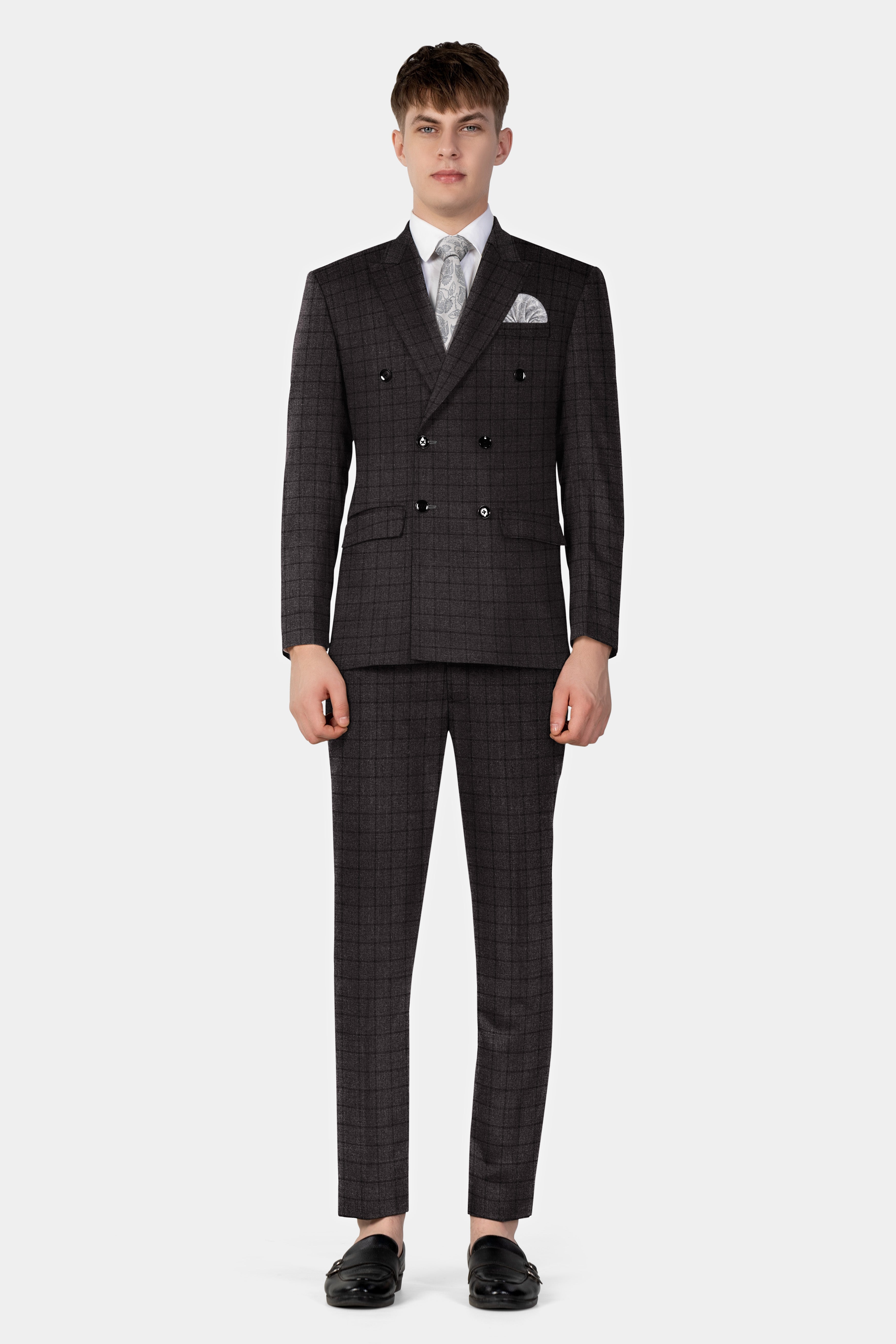 Thunder Gray Windowpane Tweed Pant