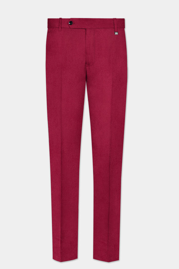 Claret Red Solid Velvet Stretchable Waistband Pant