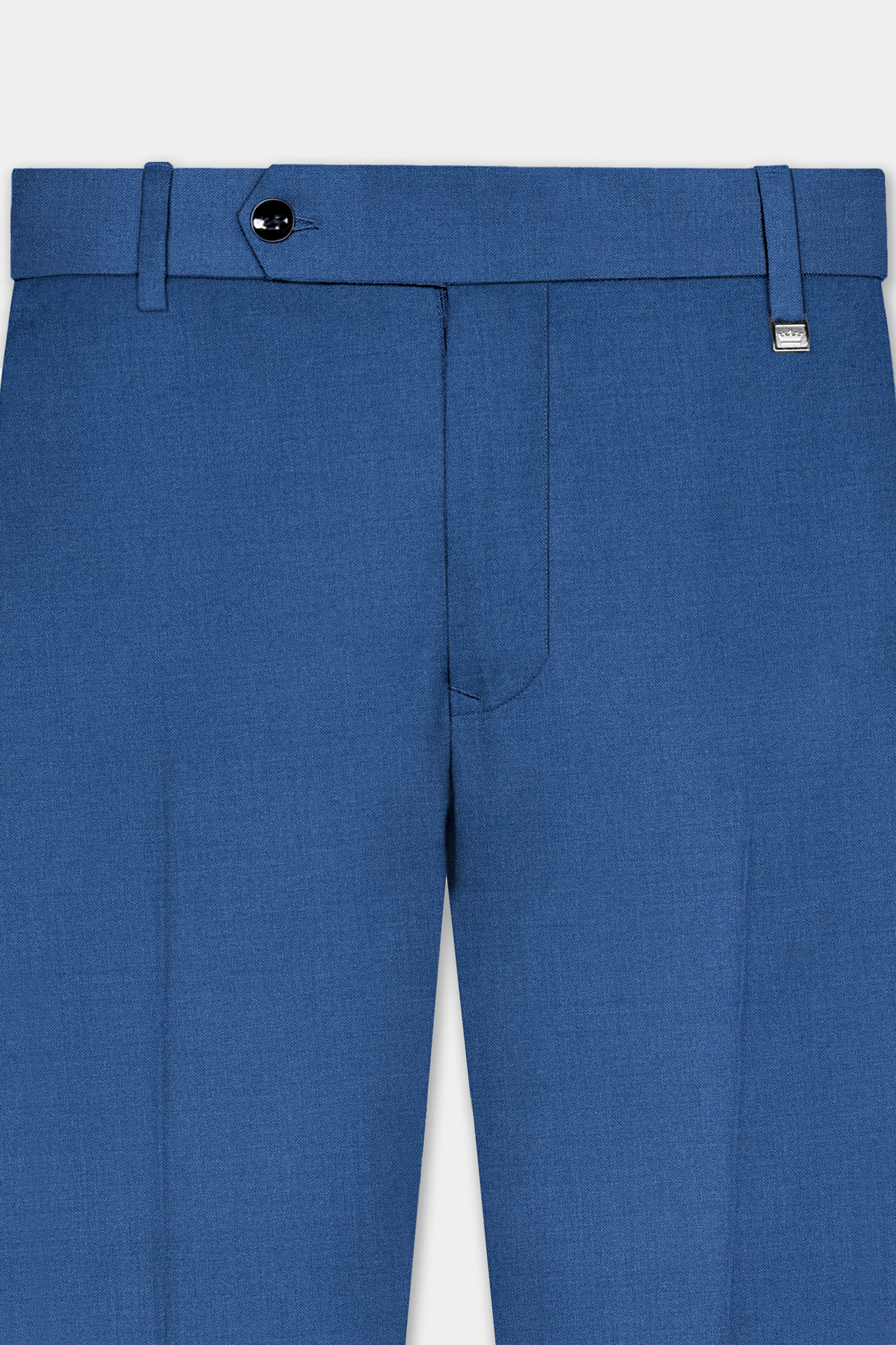 Rhino Blue Solid Wool Blend Stretchable Waistband Pant