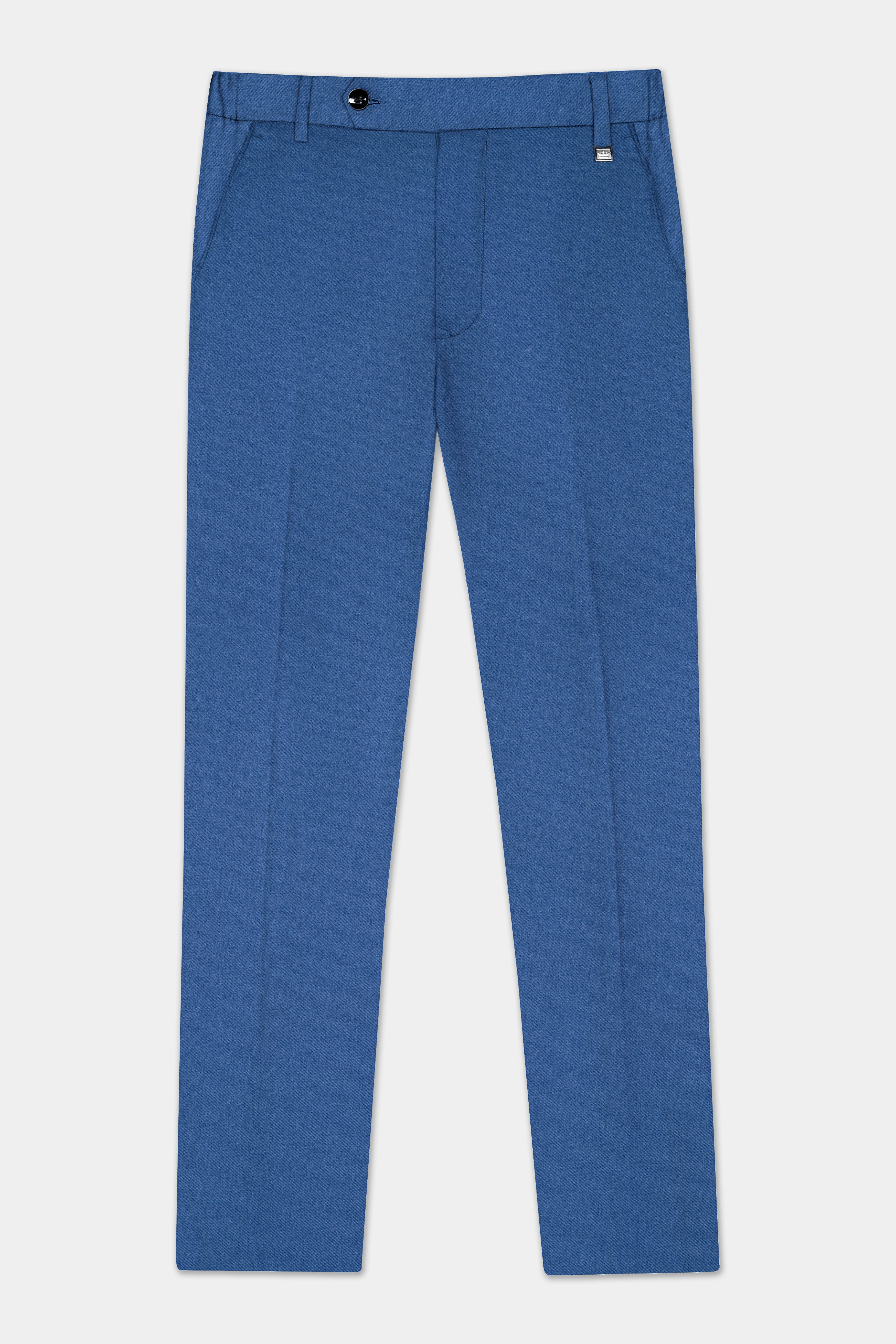 Rhino Blue Solid Wool Blend Stretchable Waistband Pant