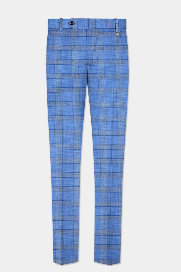 Danube Blue Wool Blend Pant