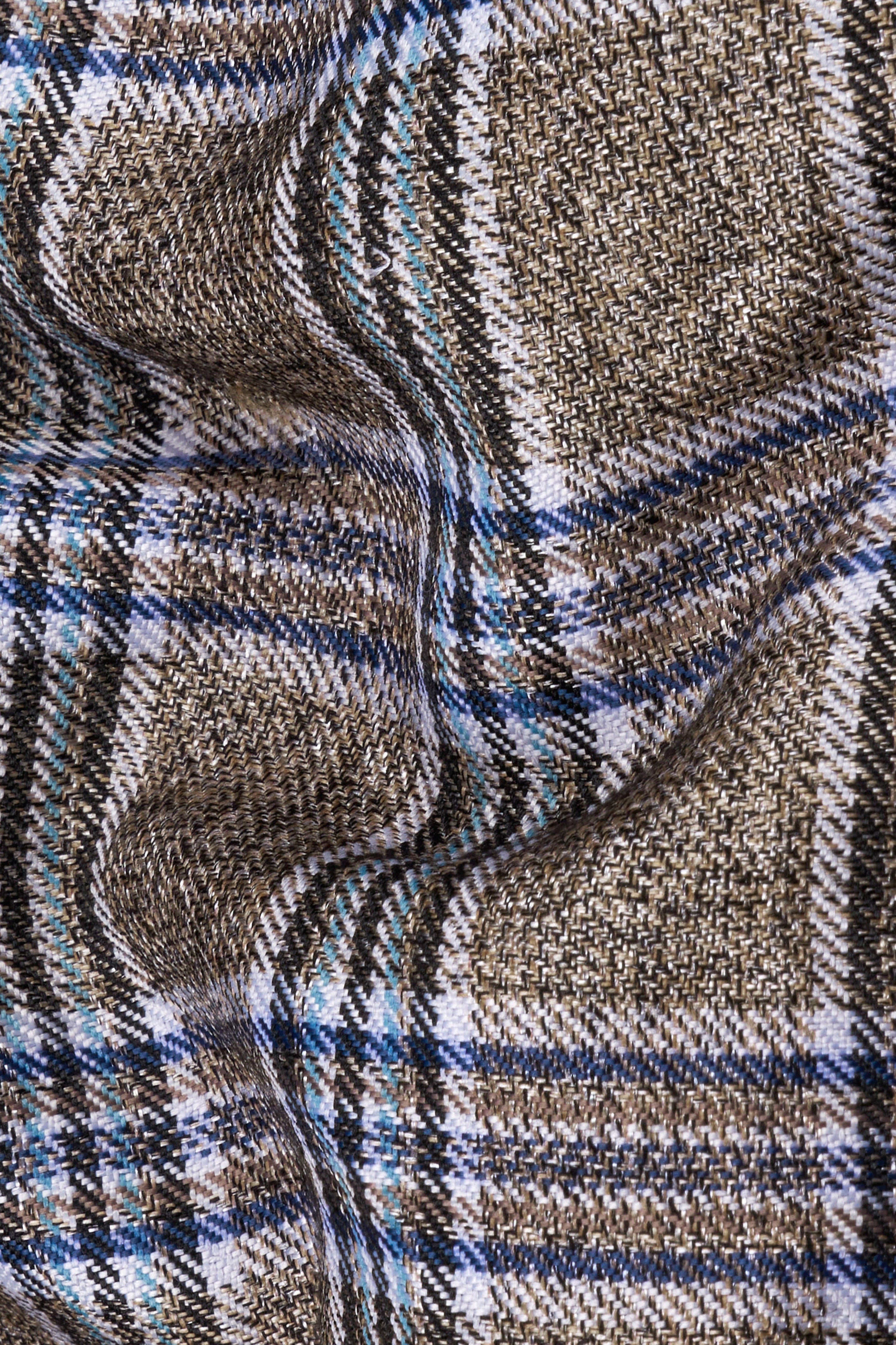 Shadow Brown with Rhino Blue Plaid Pant