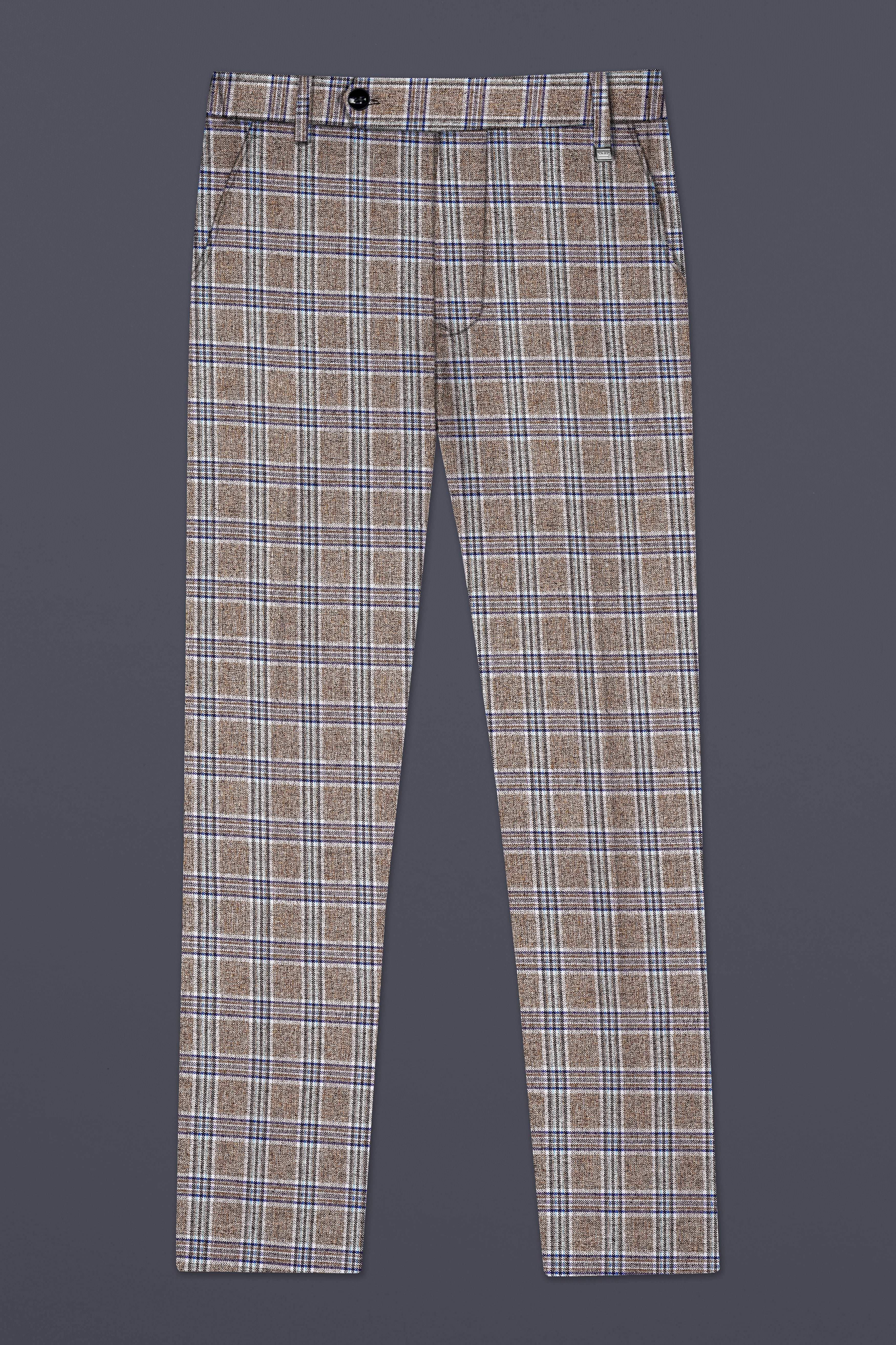 Shadow Brown with Rhino Blue Plaid Pant