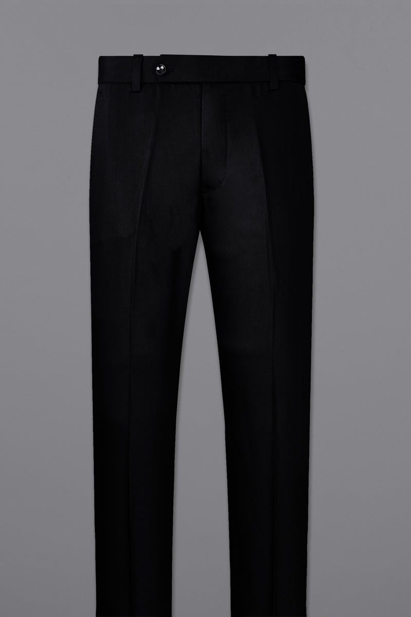 JADE BLACK SUBTLE SHEEN WOOL BLEND PANT