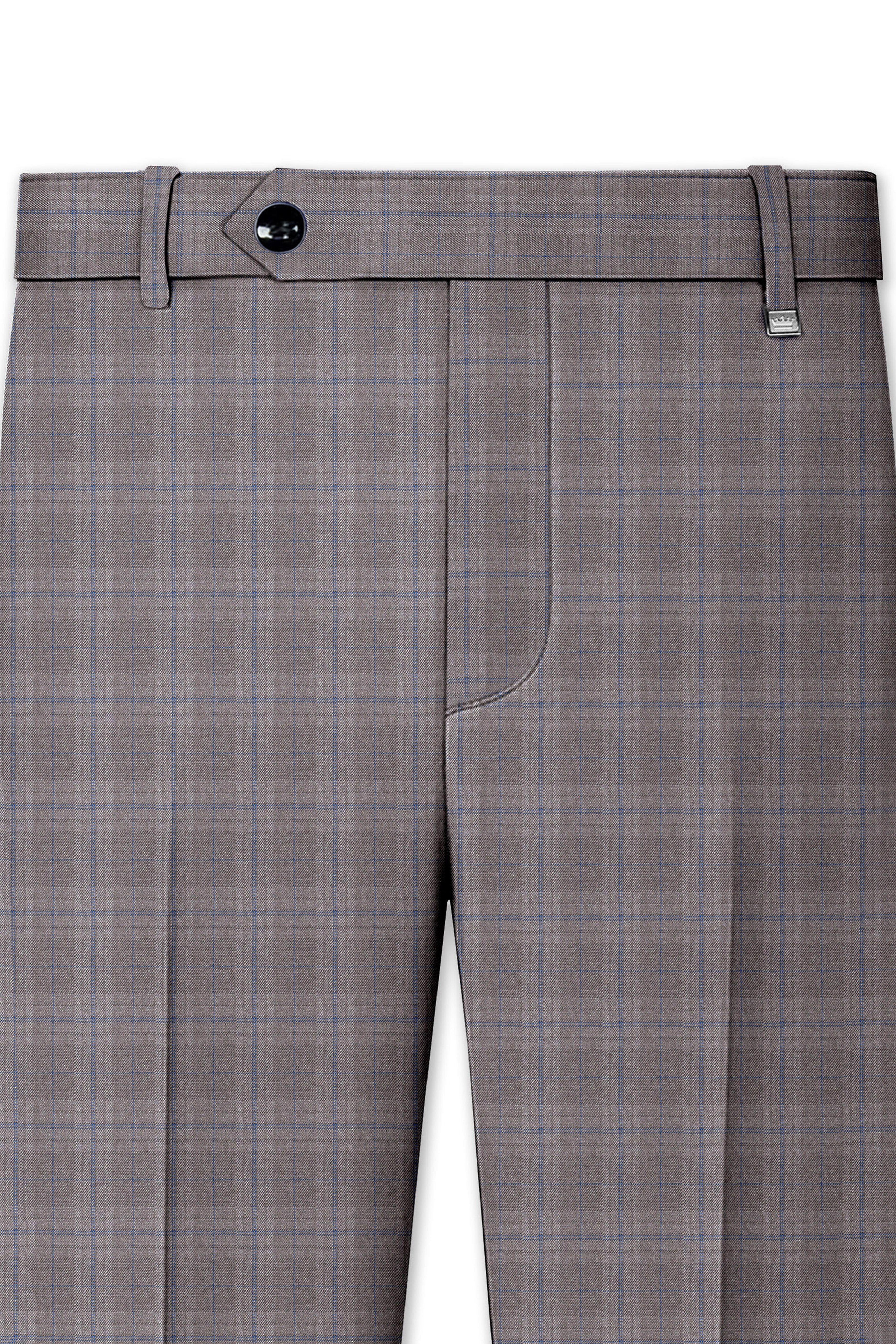 Gravel Grey Subtle Plaid Wool Rich Pant