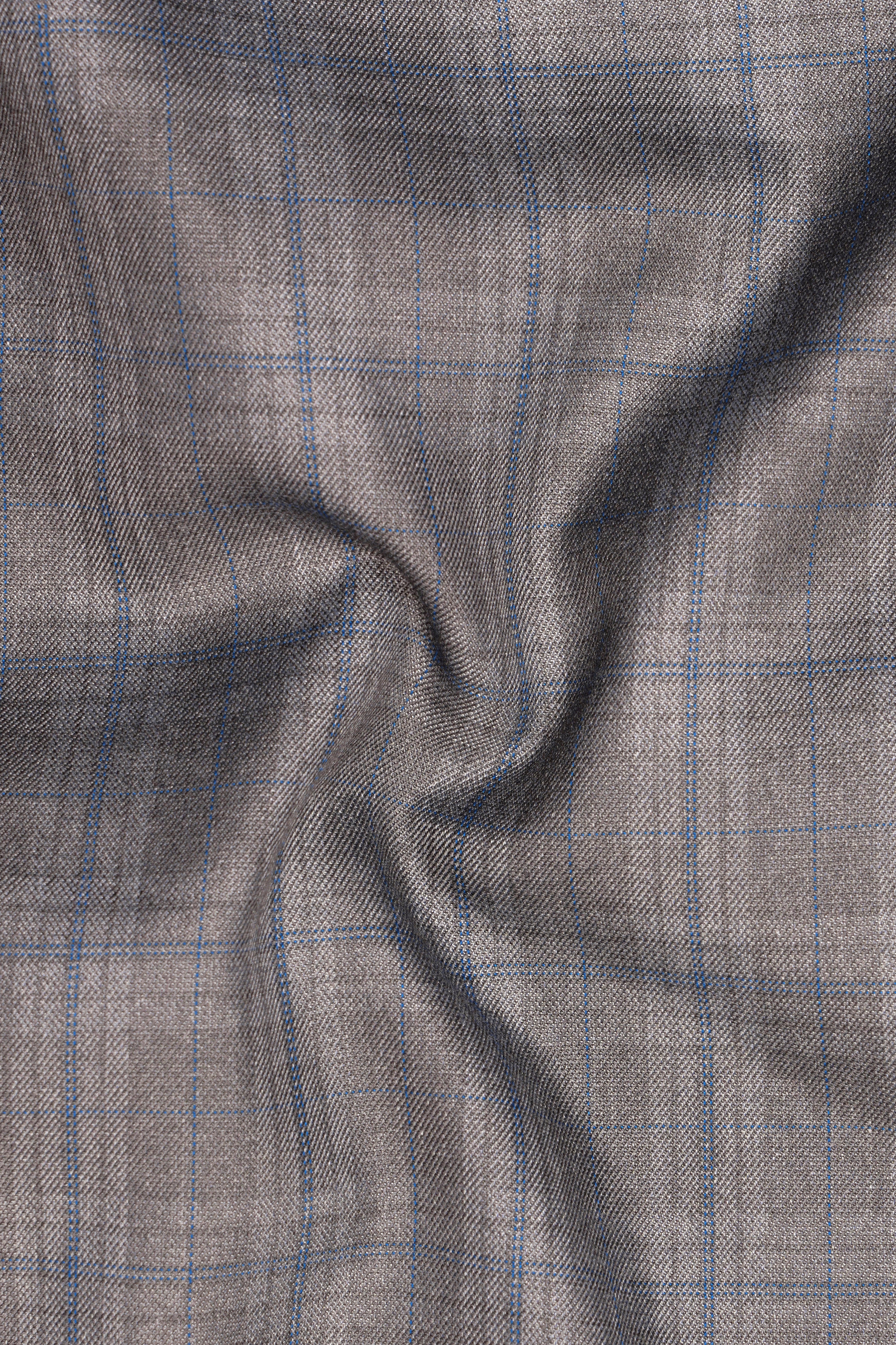 Gravel Grey Subtle Plaid Wool Rich Pant