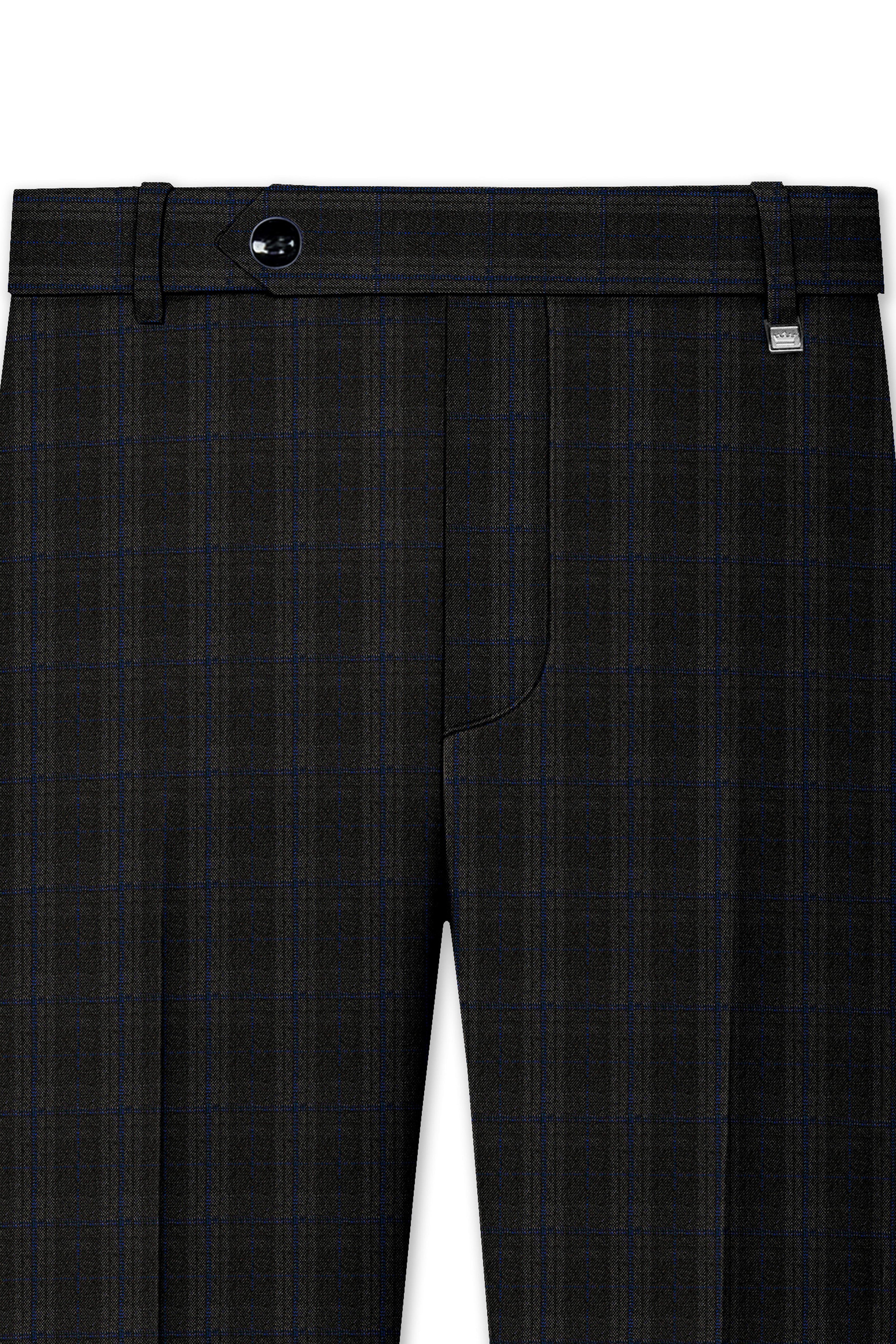 Thunder brown Plaid Wool Rich Pant