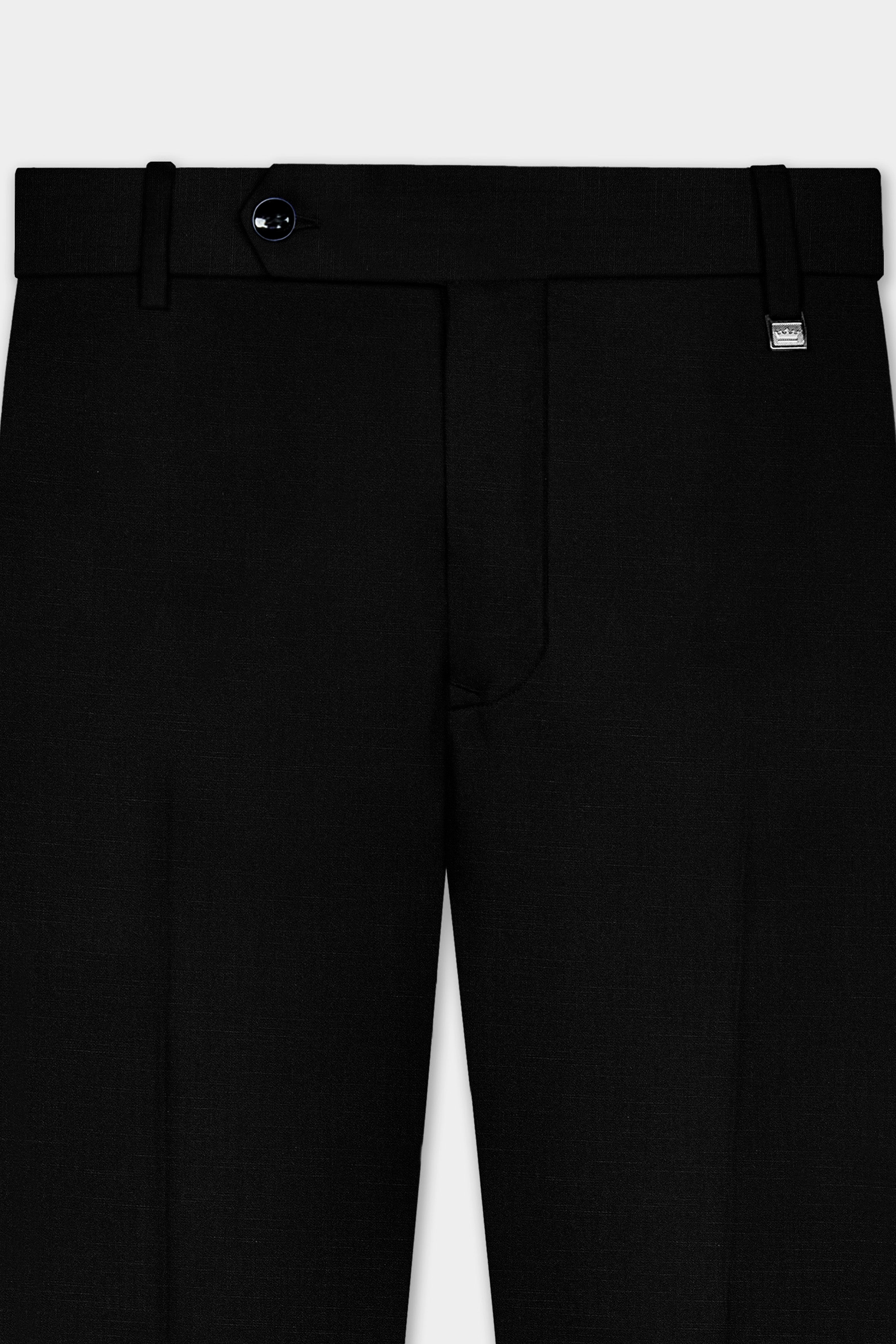 Mardi Gras Black Stretchable Wool Rich Pant