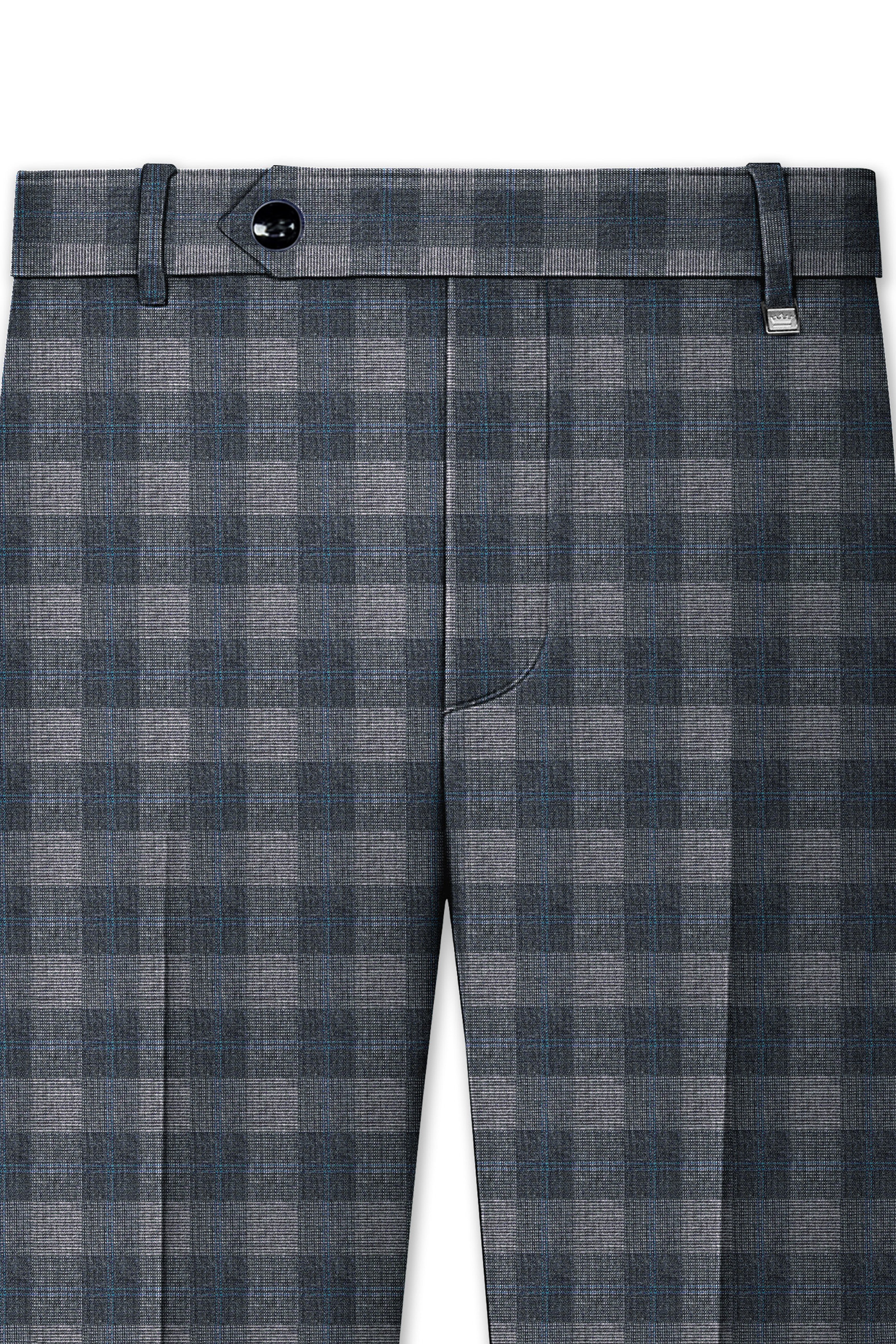 Nobel and Chicago Grey Plaid Wool Rich Pant