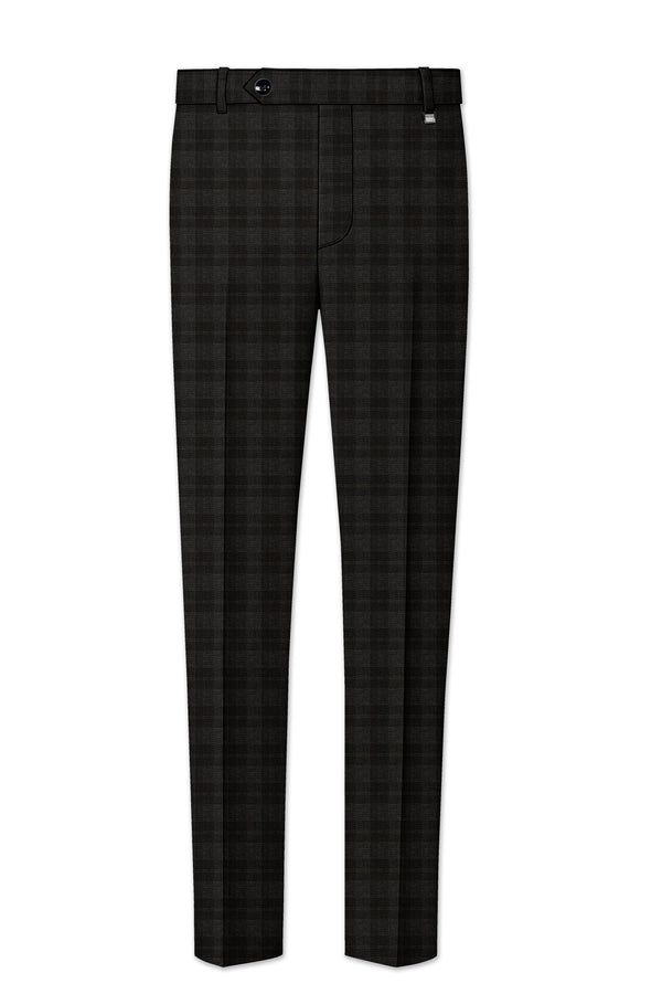 Thunder and Spice Brown Plaid Wool Rich Pant