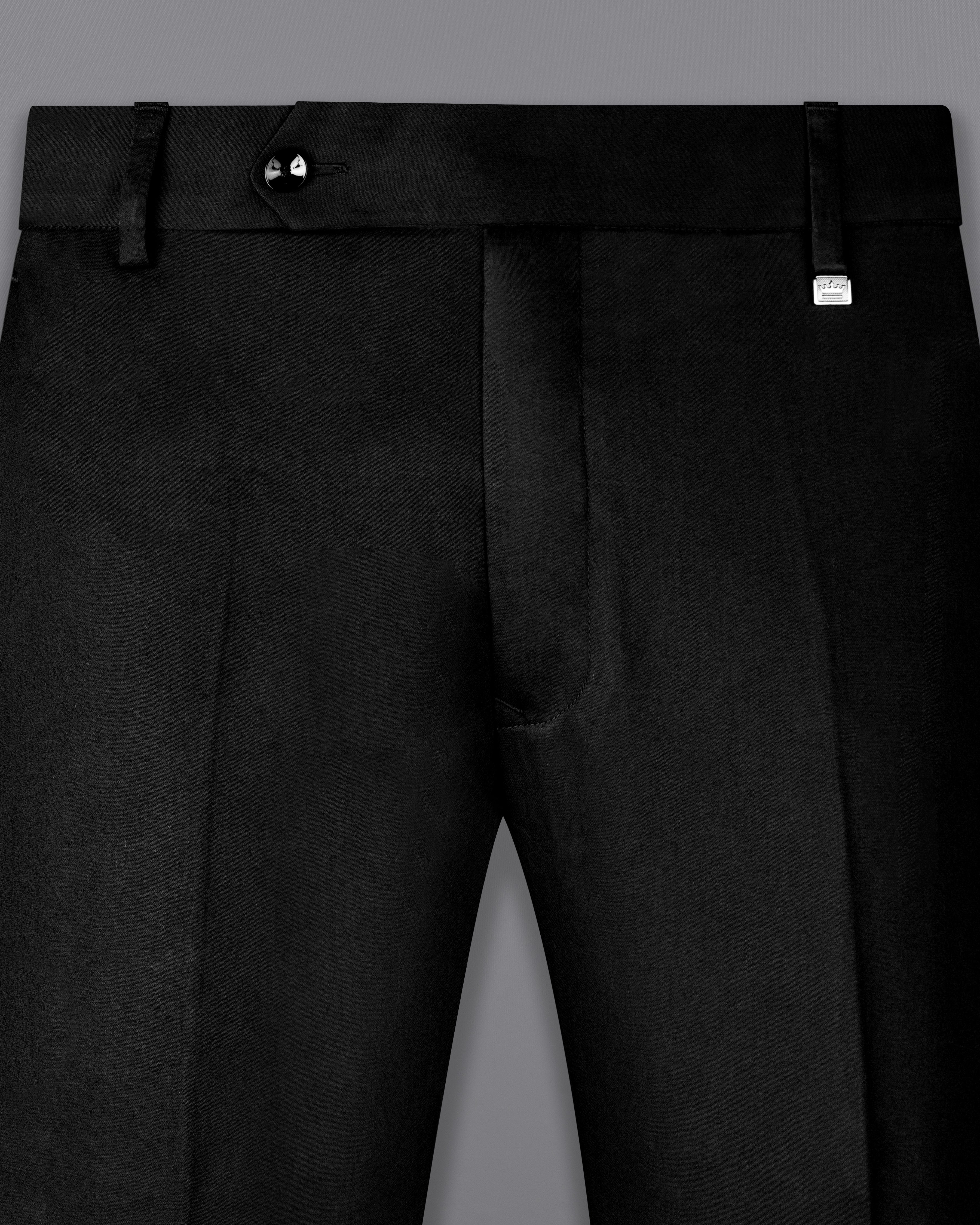 Jade Black Solid Stretchable Premium Cotton traveler Pant