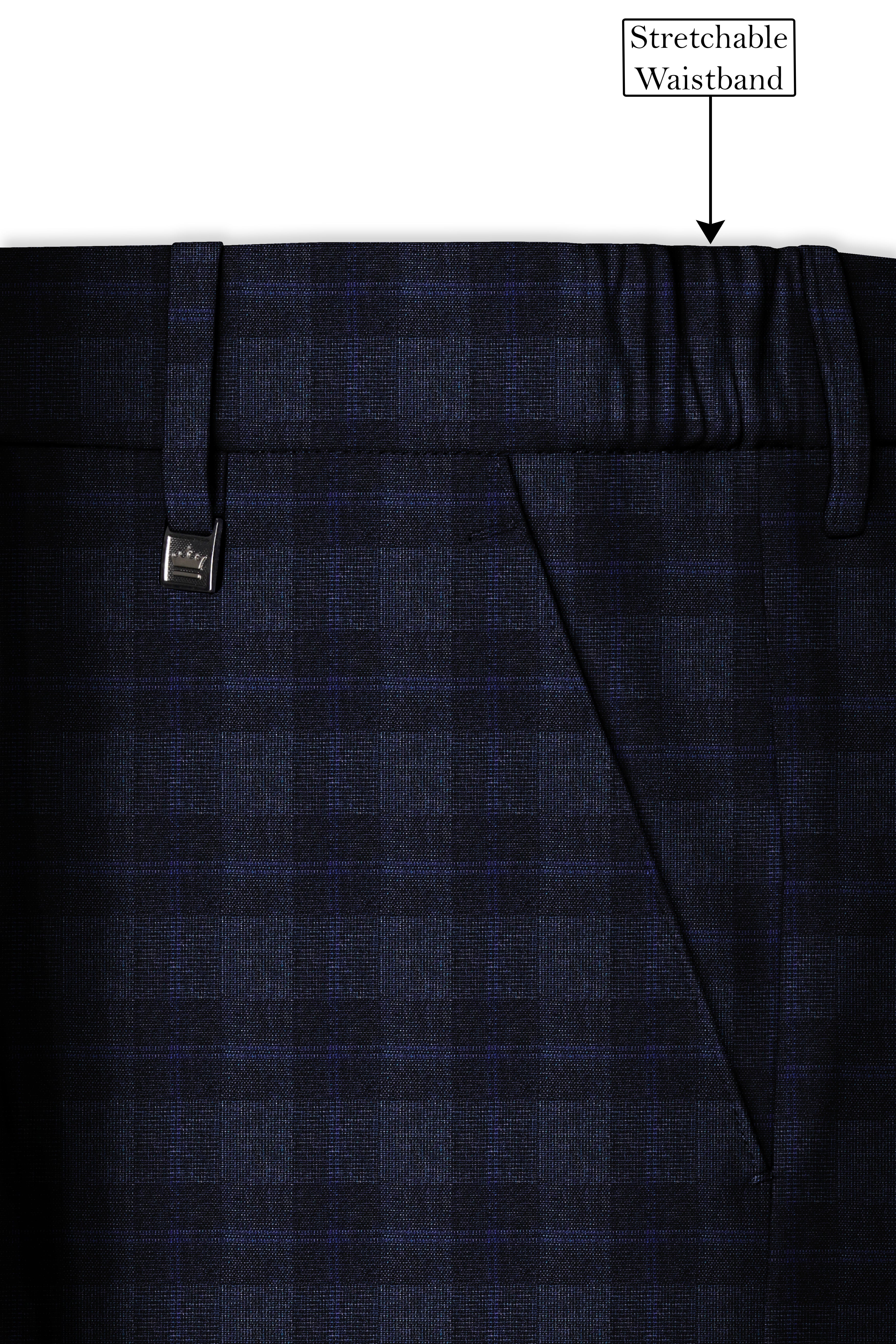 Bastille Grey Plaid Wool Rich Pant