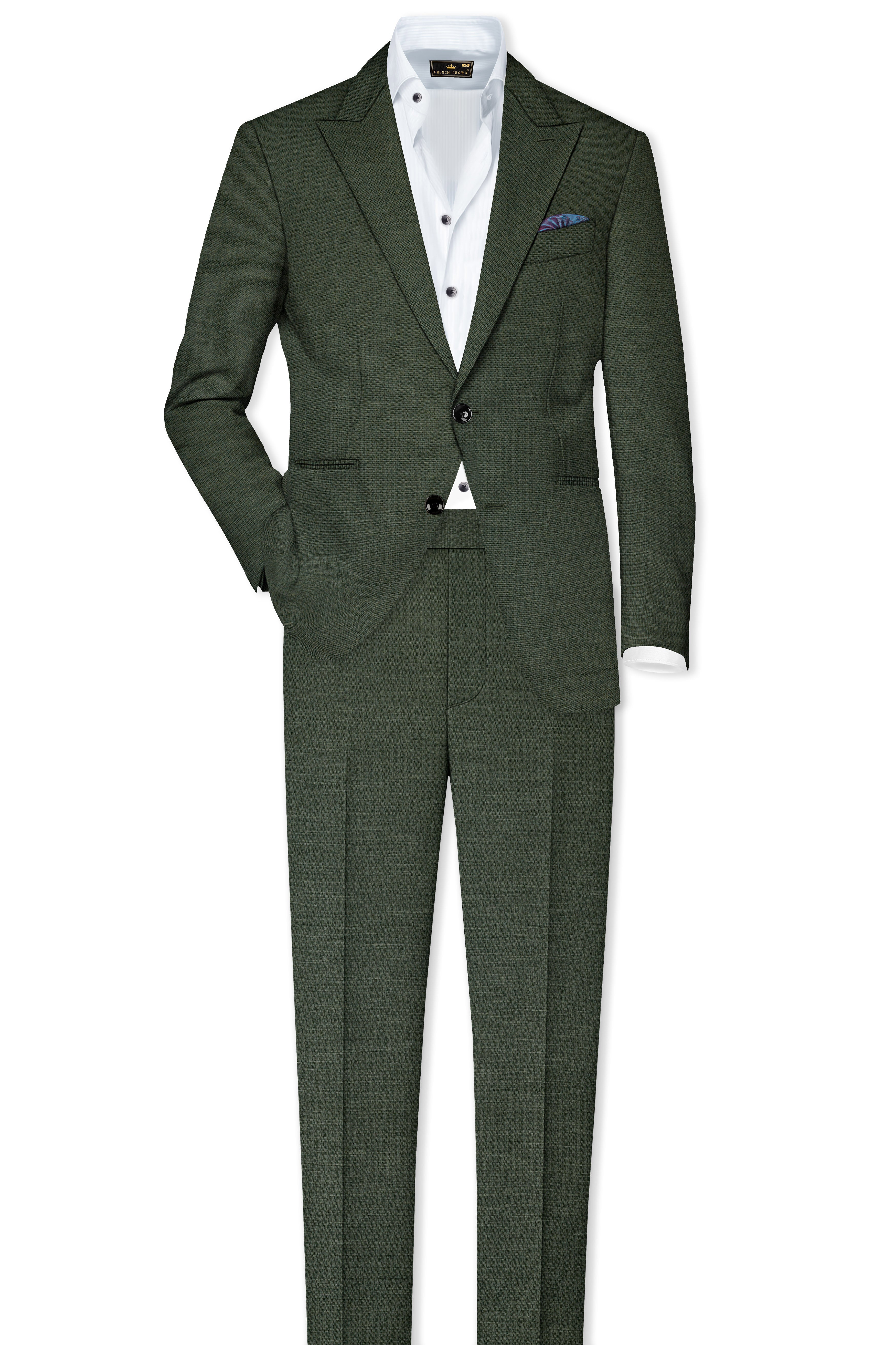 Armadillo Green Solid Premium Cotton Pant