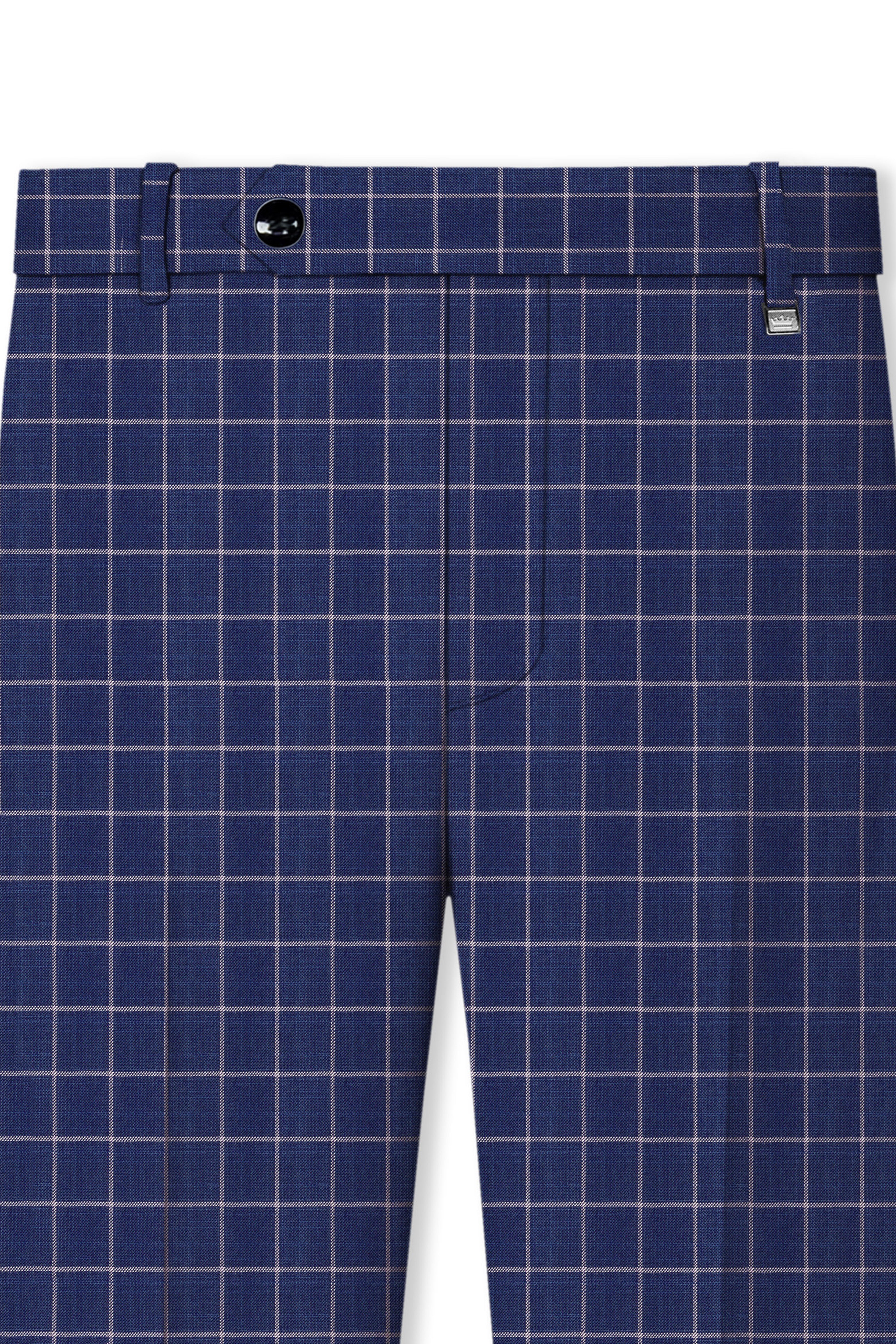 Rhino Blue Super fine Checkered Premium Cotton Pant