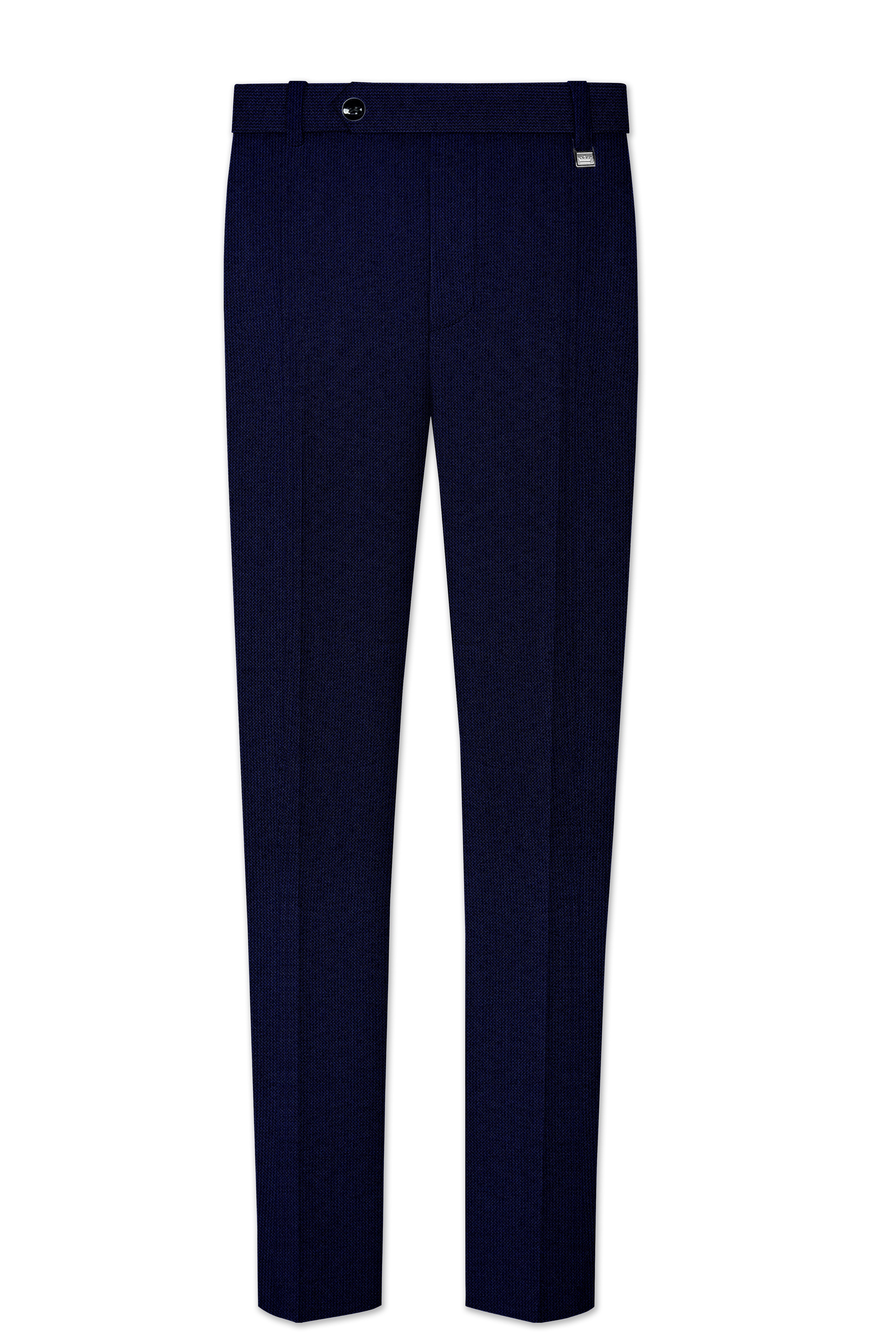 Gunmetal Blue Textured Pant