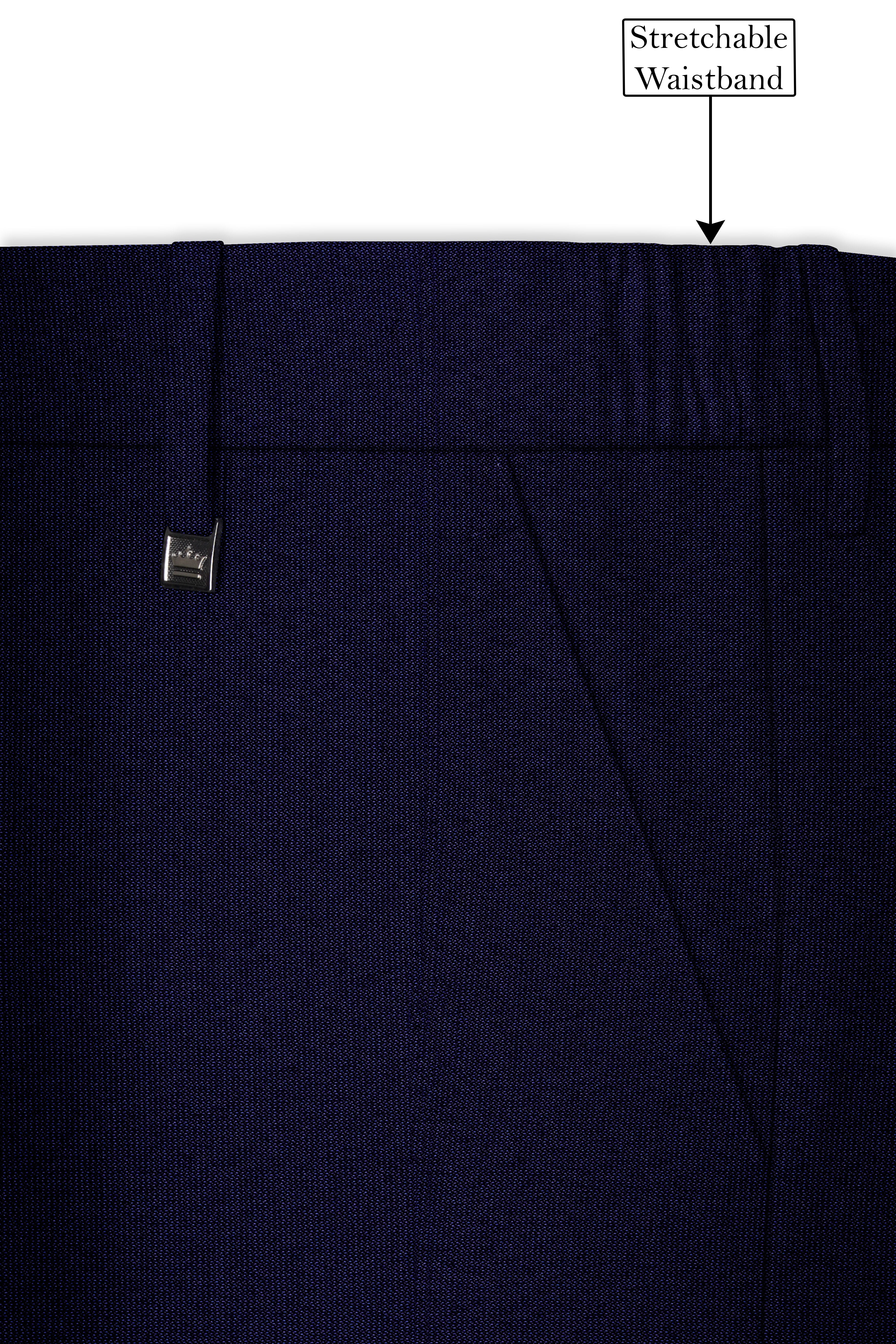 Gunmetal Blue Textured Pant