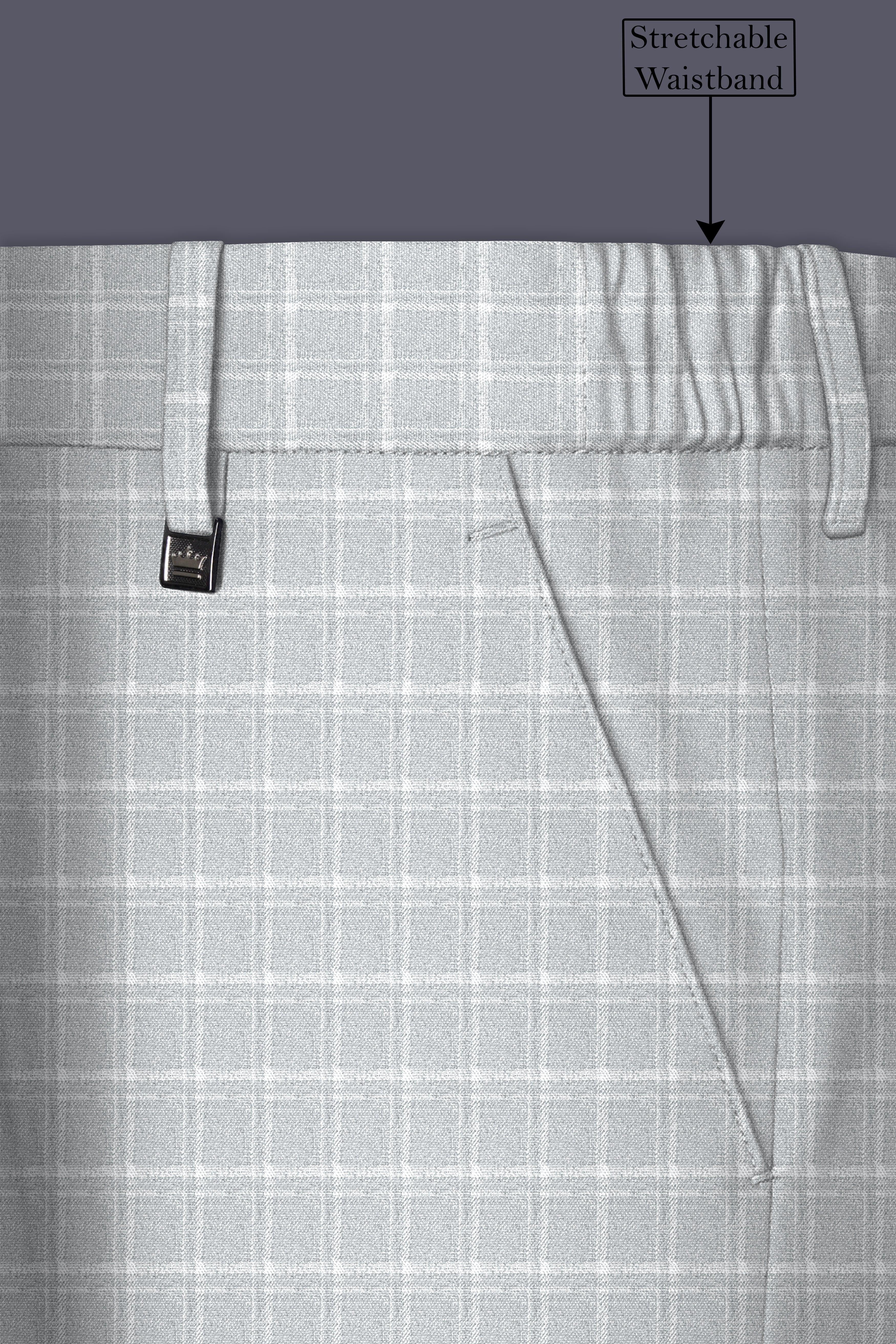 Bronco Light Gray Plaid Pant