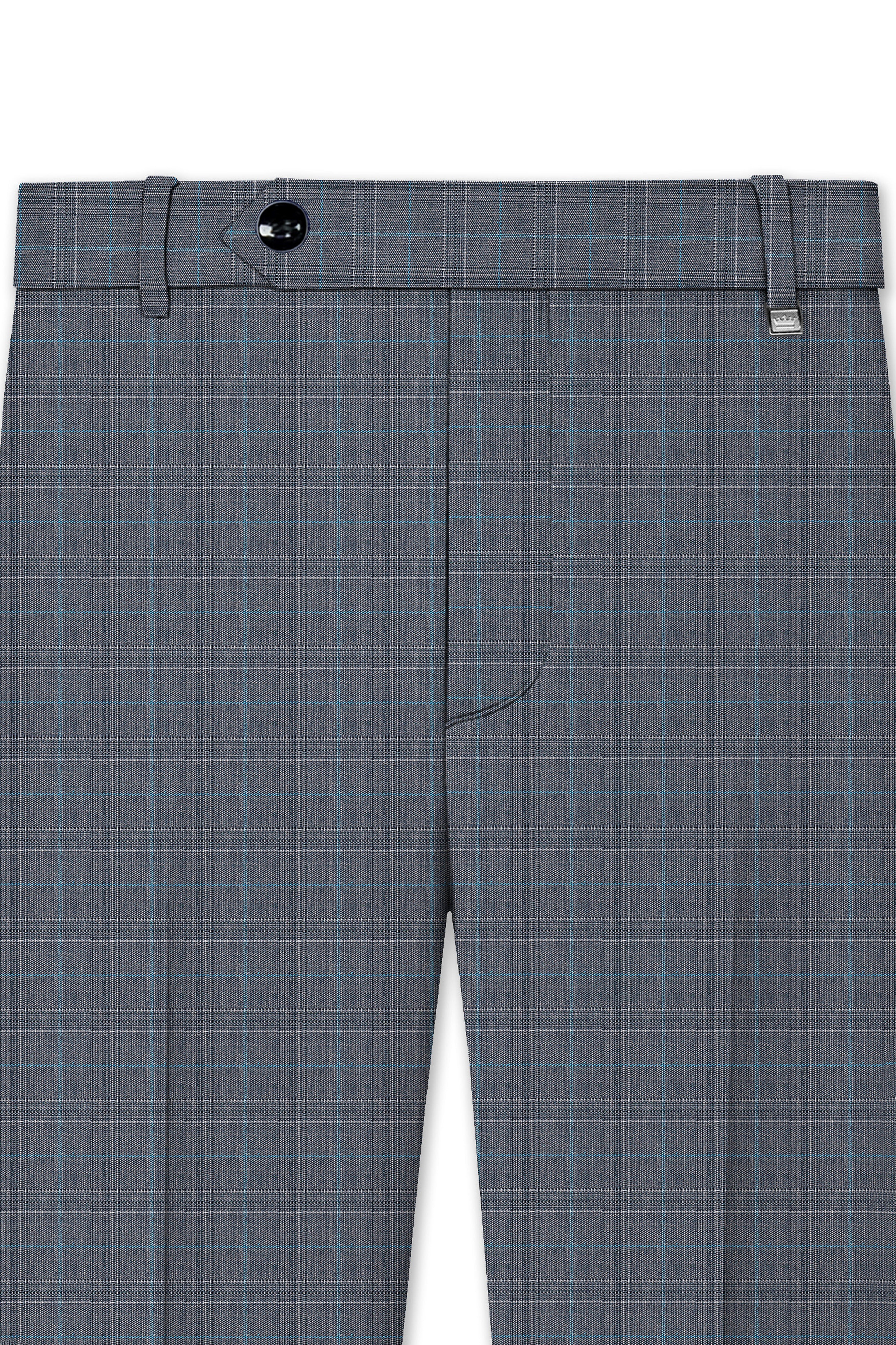 Mobster Grey Windowpane Premium Cotton Pant
