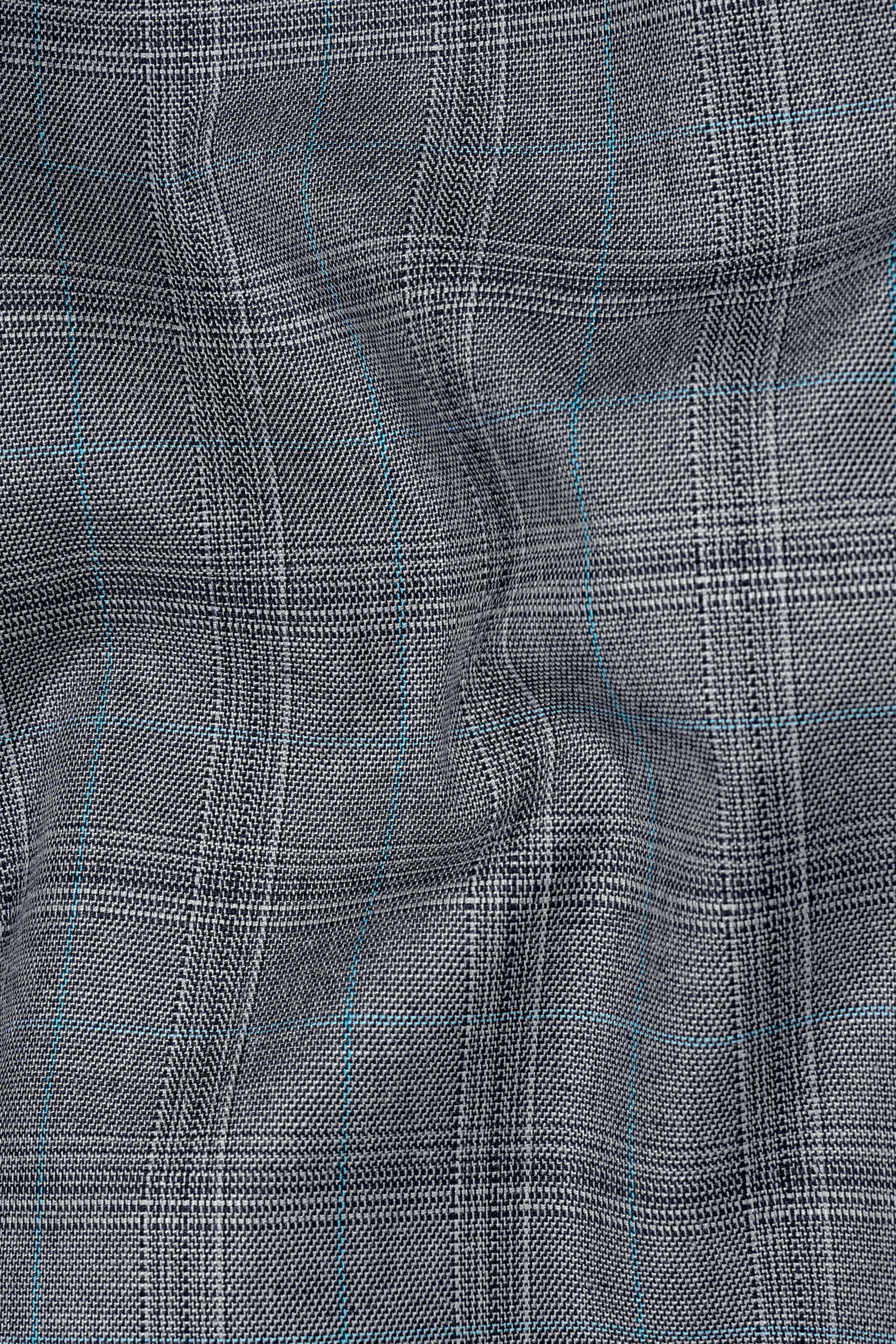 Mobster Grey Windowpane Premium Cotton Pant