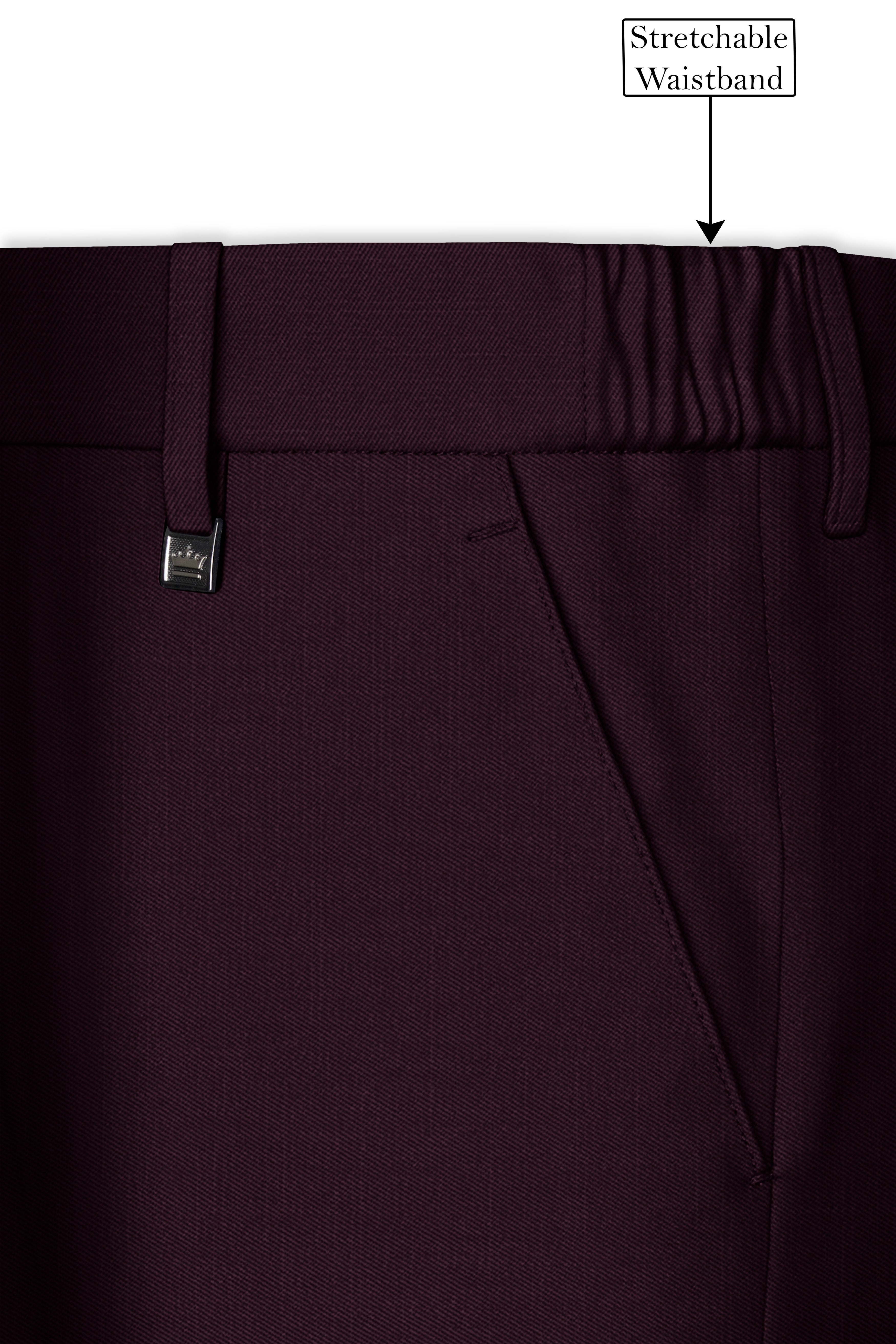 Eclipse Maroon Textured Pant