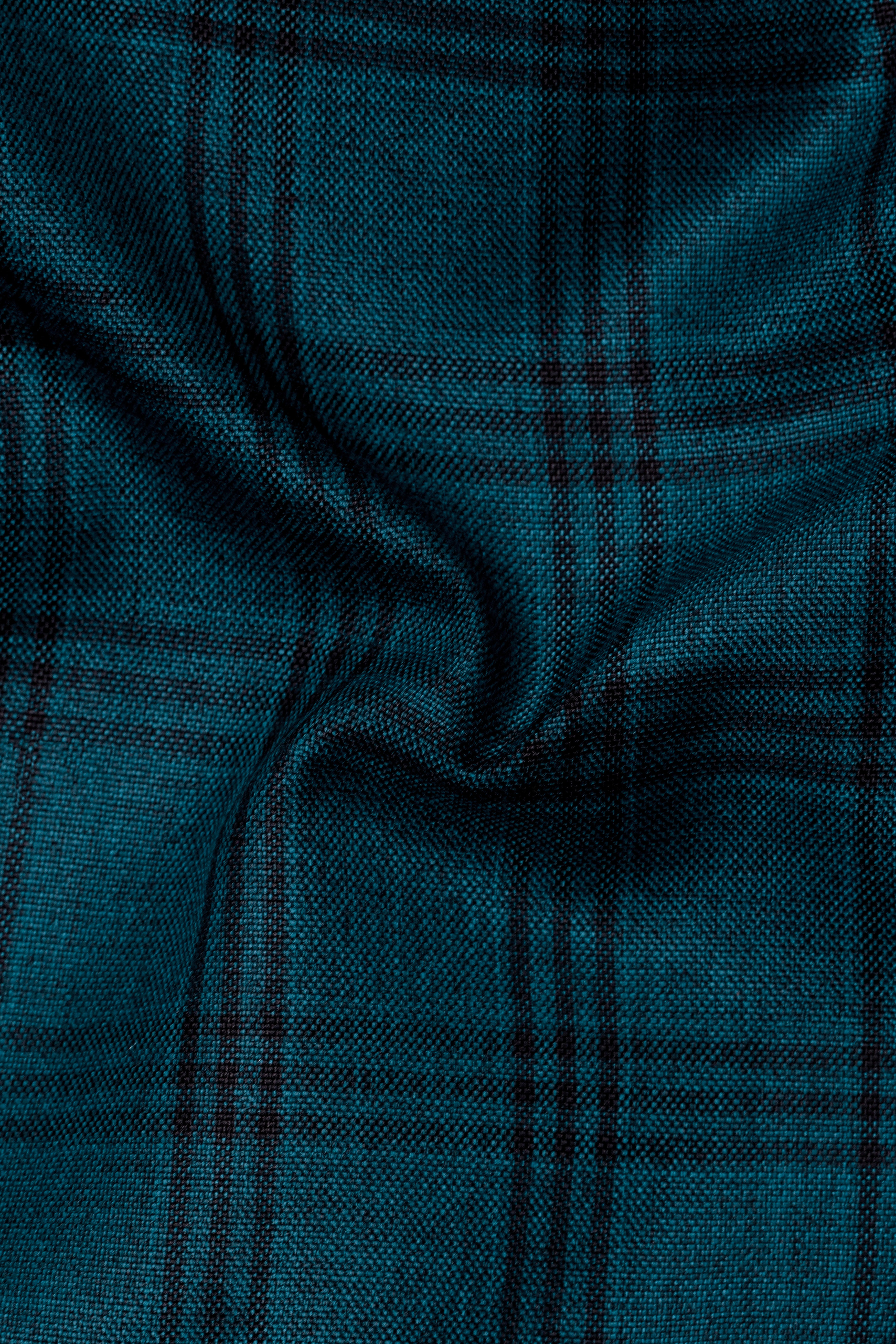 Sapphire Blue With Black Plaid Pant