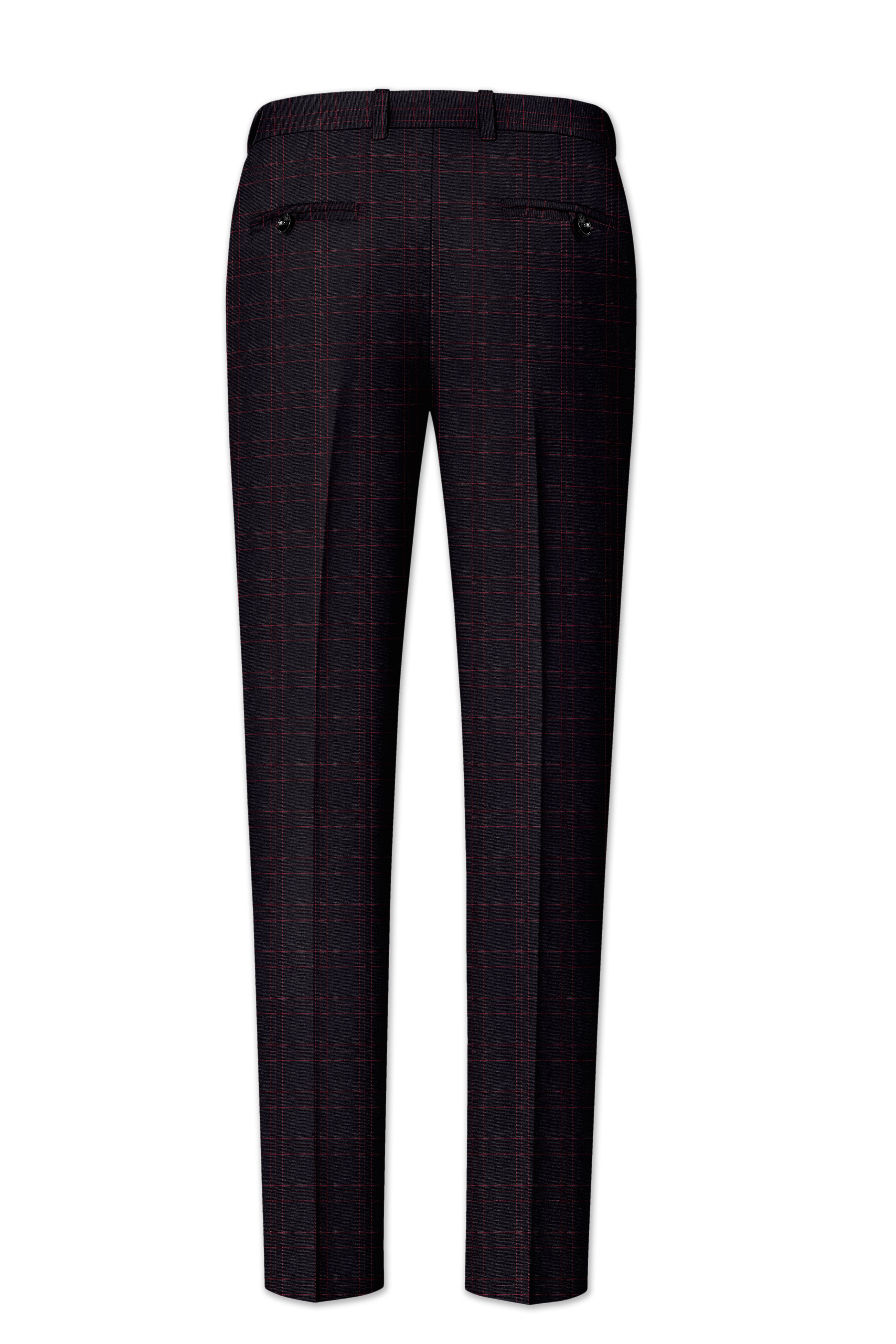 Onyx Black Plaid Pant