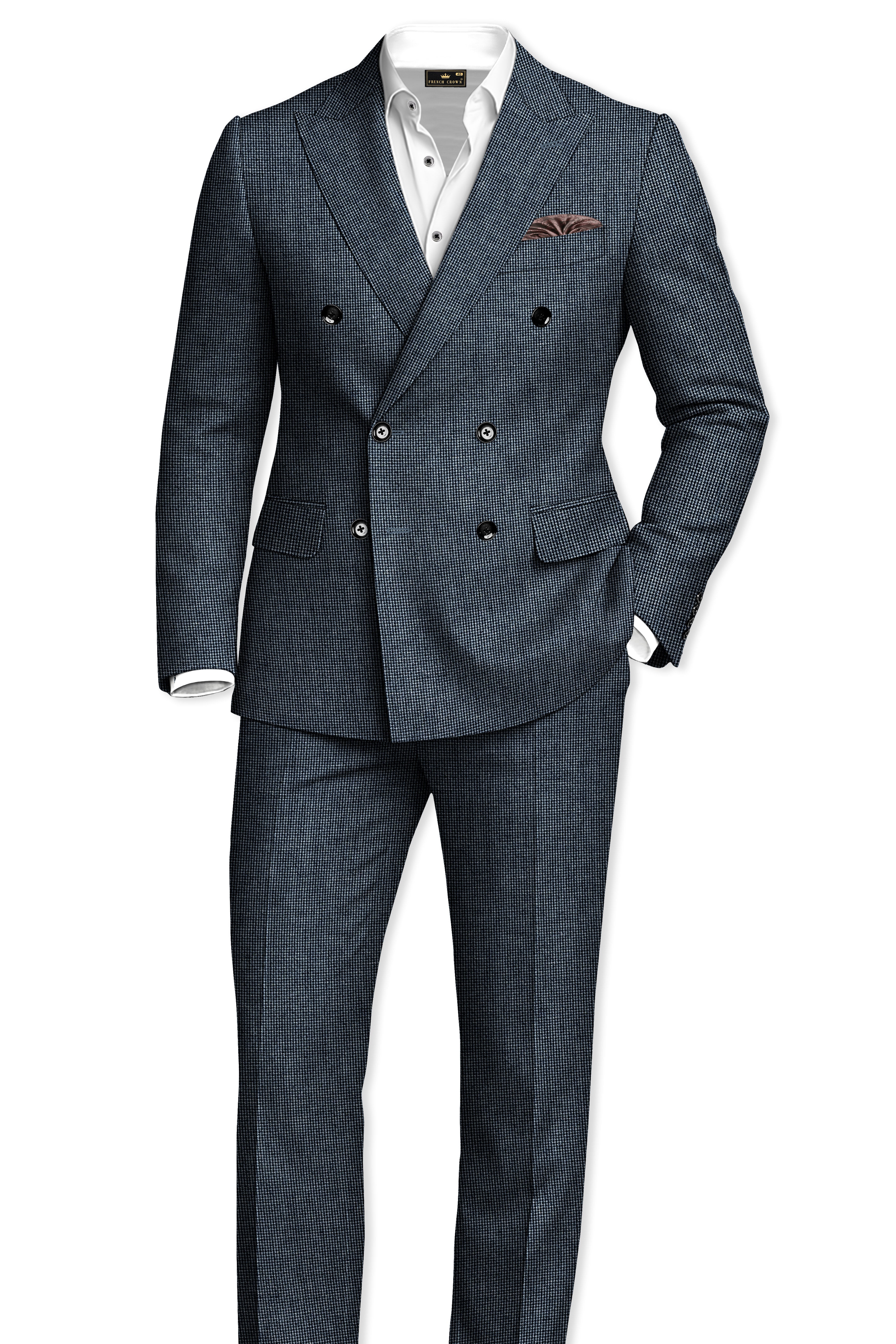 Pale Slate Gray and Black Premium Pant