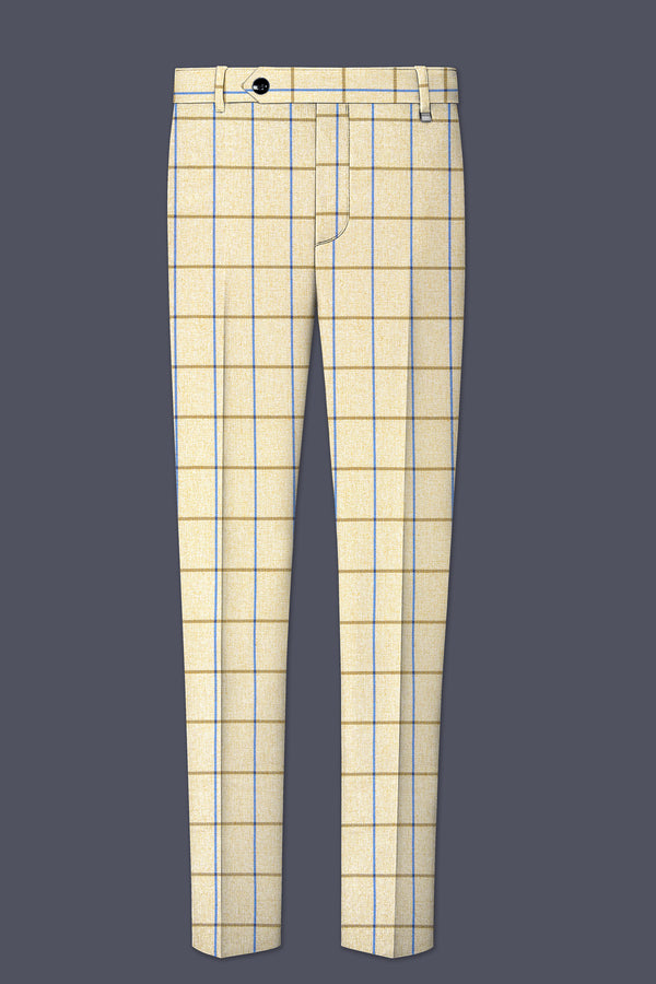 Mushroom Light Brown Checkered Pant