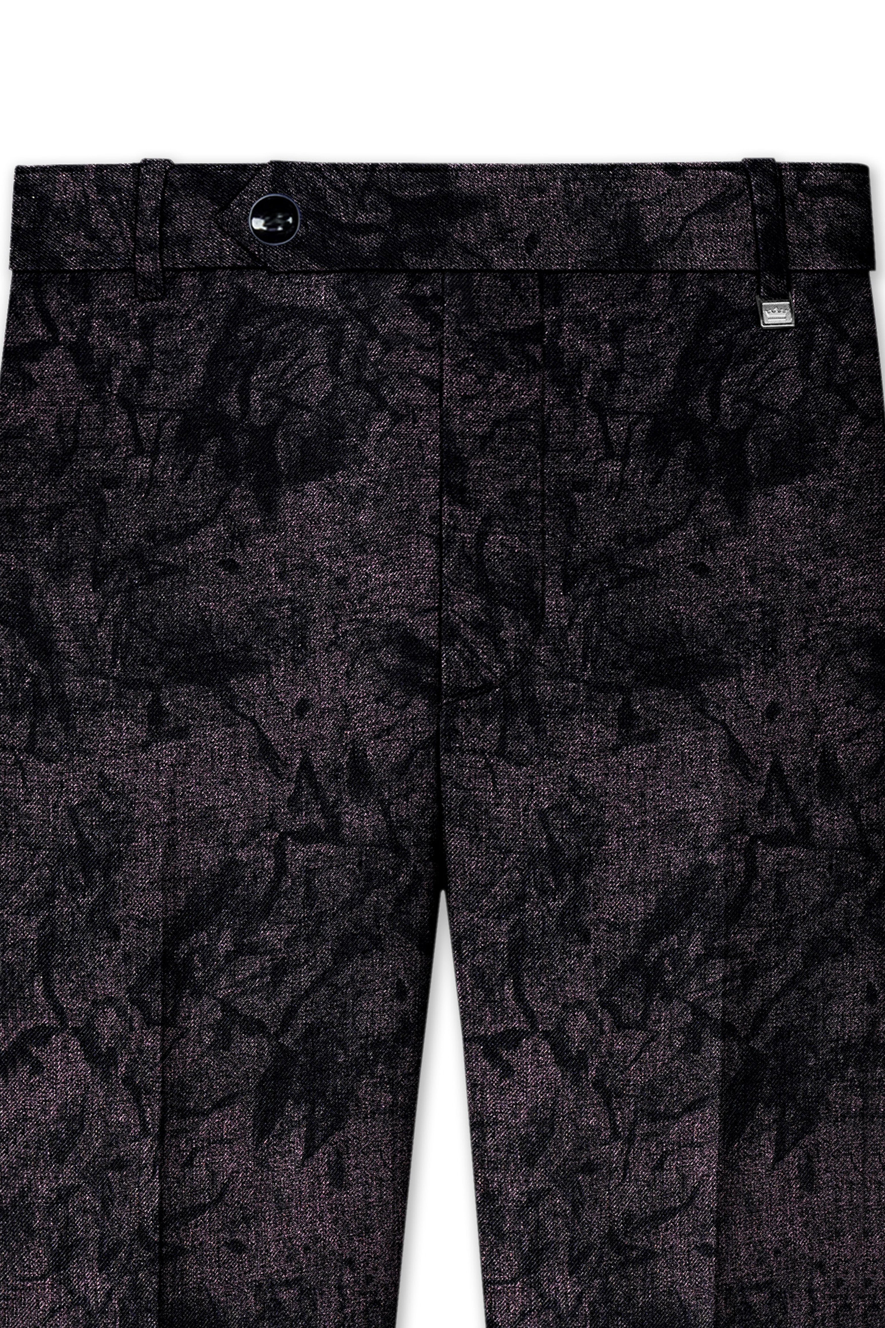 Zeus Pink Printed Wool Rich Stretchable Waistband Pant