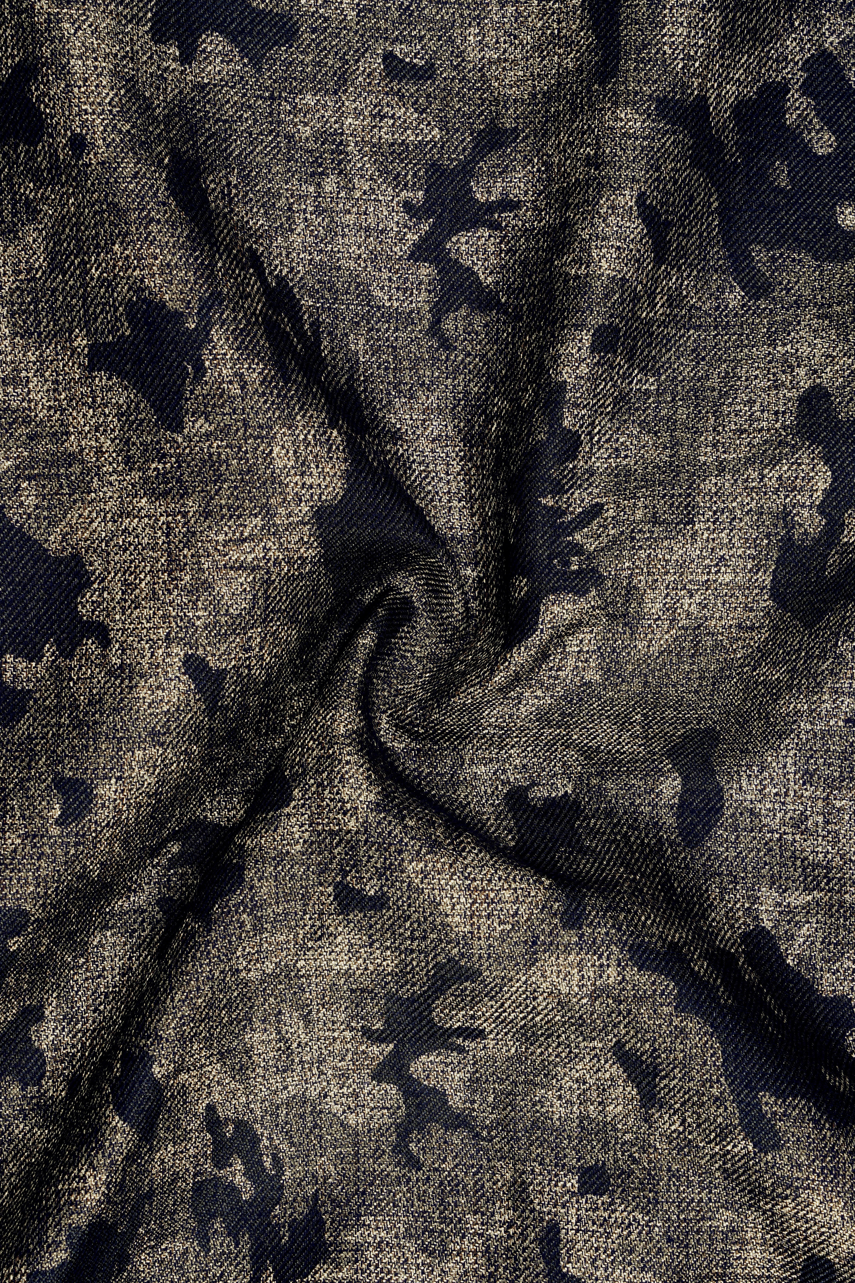 Tundora Brown with Jade Black Ditsy Printed Stretchable Waistband Pant