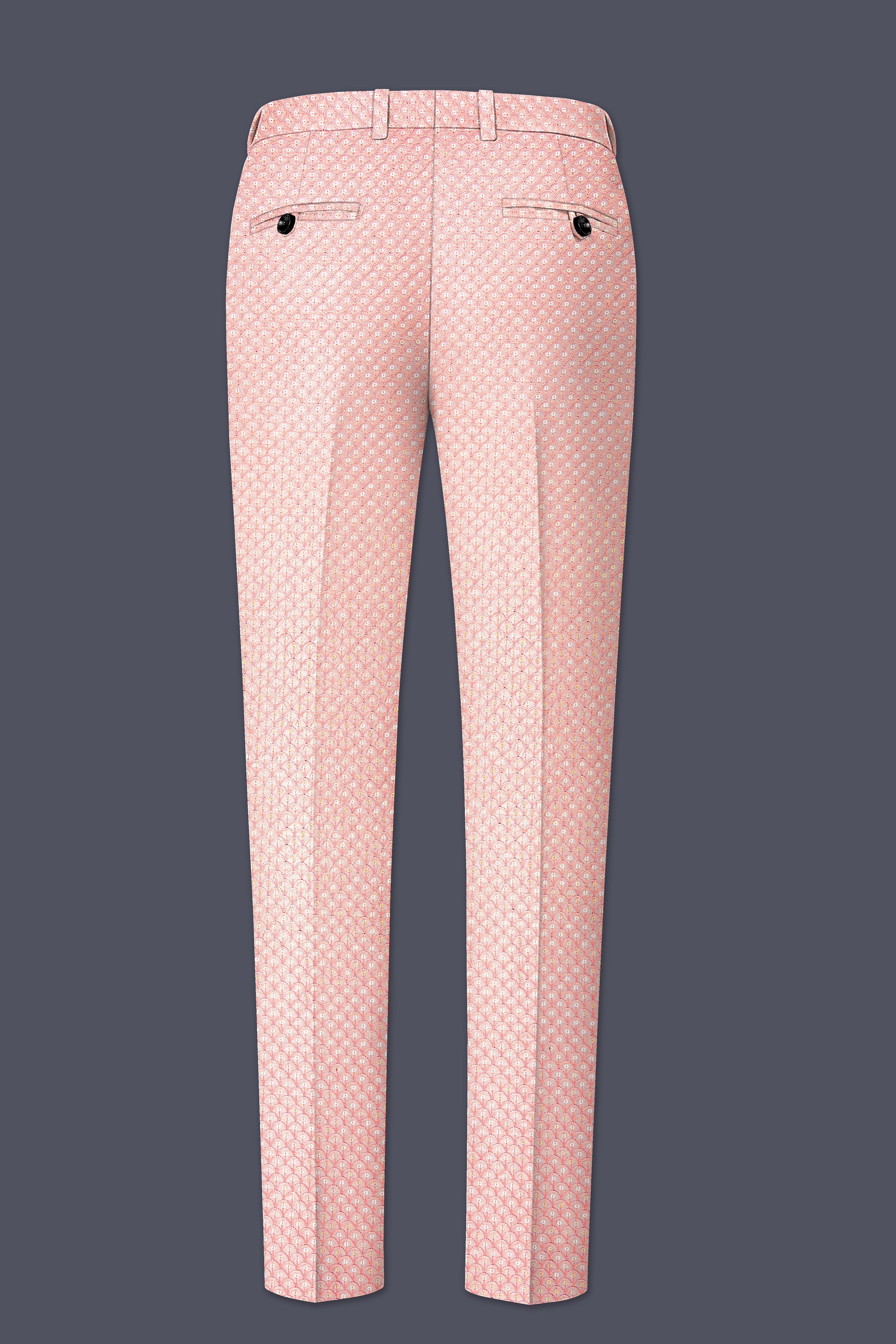 Rosavon-Mandys Pink Cotton Thread Heavy Embroidered Stretchable Waistband Pant