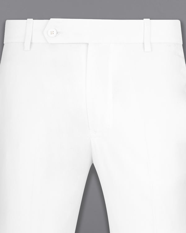 Bright White Subtle Sheen Stretchable Waistband traveler Pants