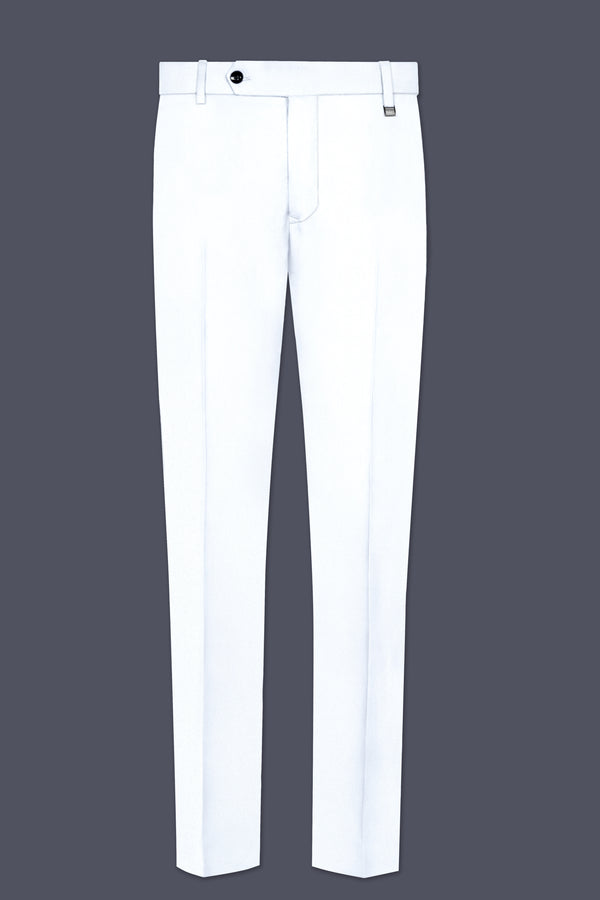 Bright White Subtle Sheen Stretchable Waistband traveler Pants