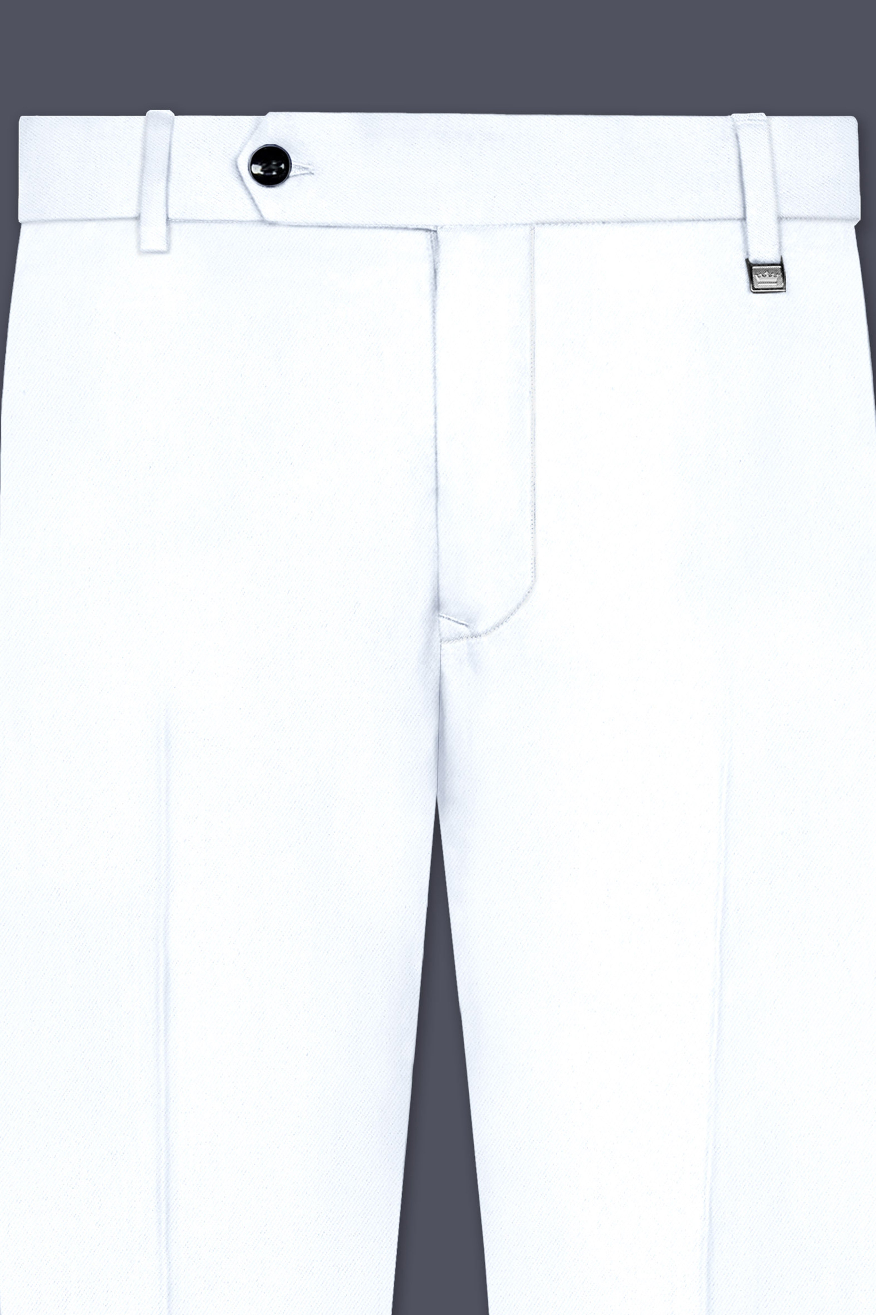 Bright White Subtle Sheen Stretchable Waistband traveler Pants