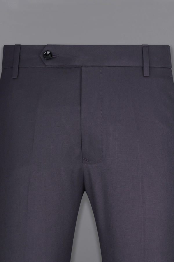 Charcoal Gray Subtle Sheen Stretchable Waistband traveler Pants