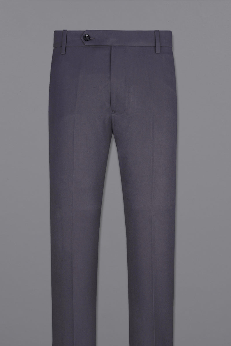 CHARCOAL GRAY SUBTLE SHEEN STRETCHABLE WAISTBAND TRAVELER PANTS