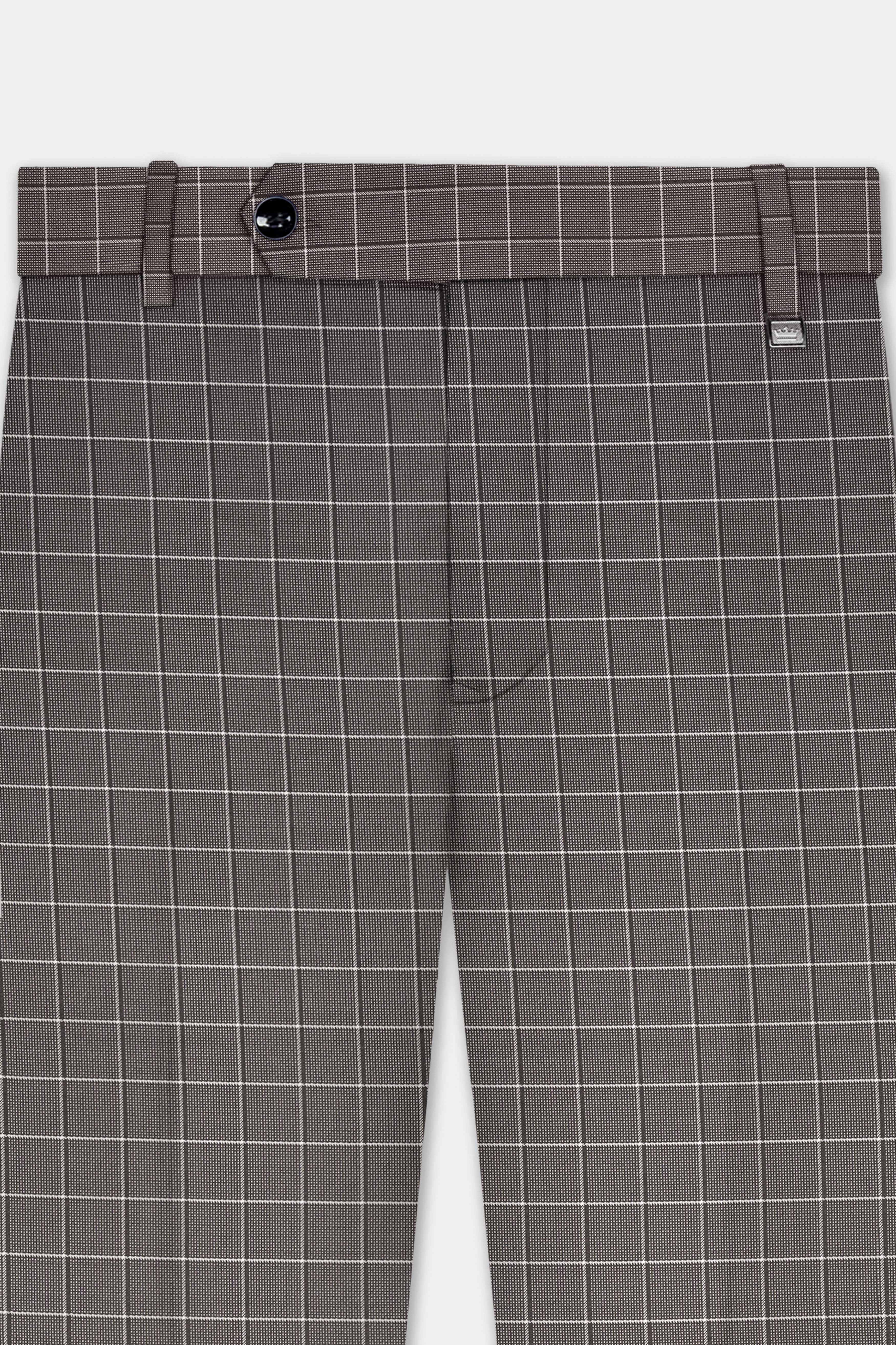 Mortar Gray Checkered  Pant