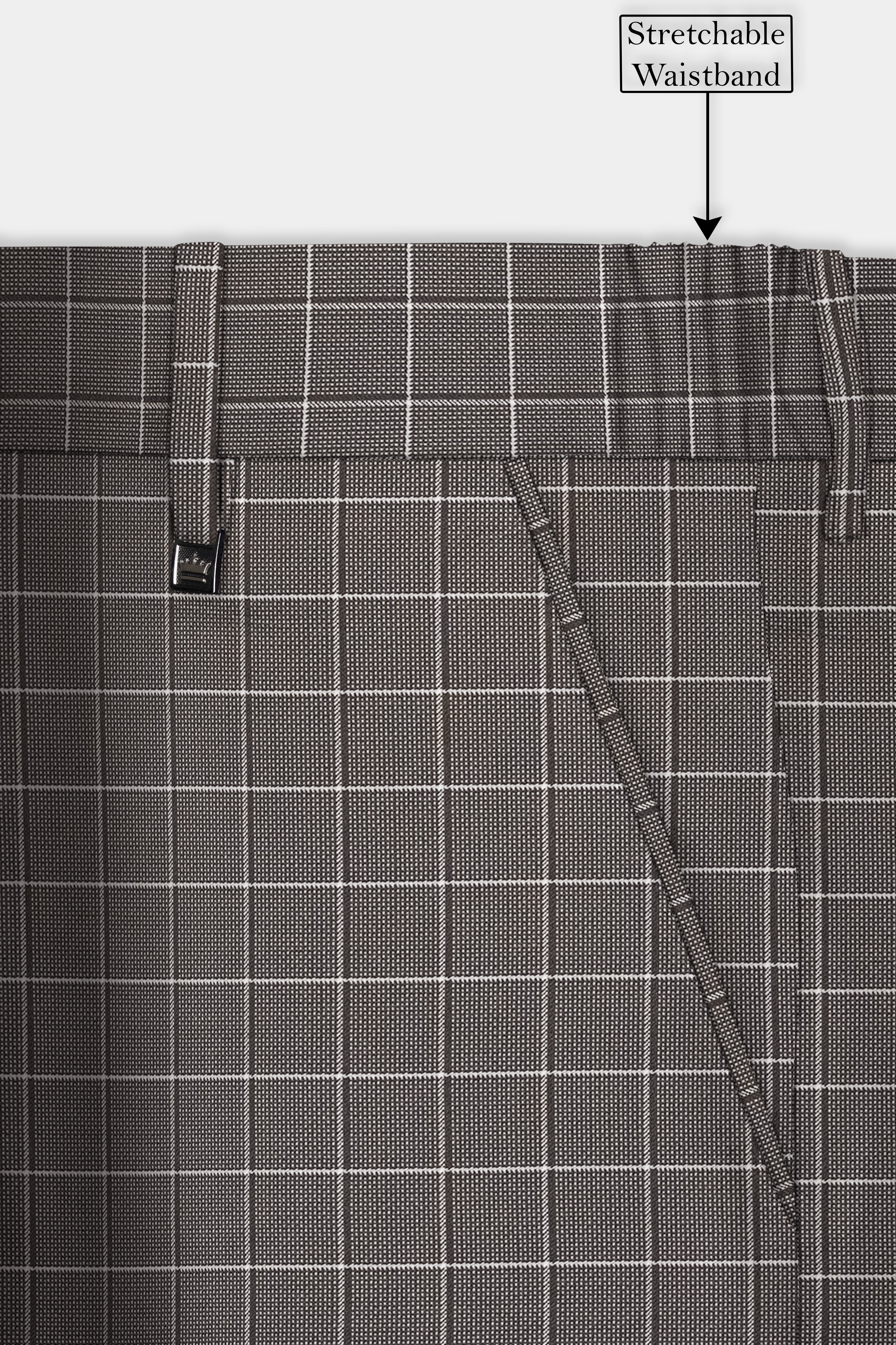 Mortar Gray Checkered  Pant