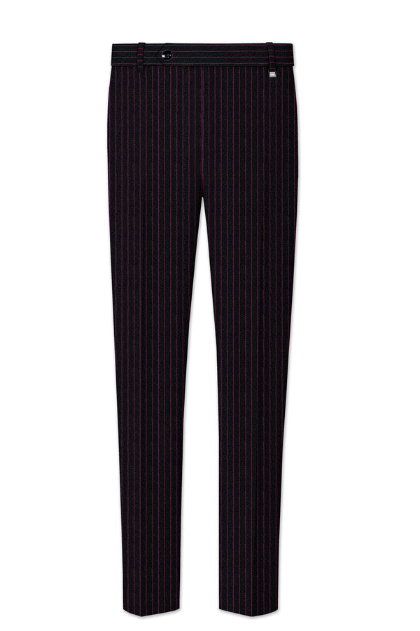 Zeus Black with Dark Mauve Pink Striped Pants