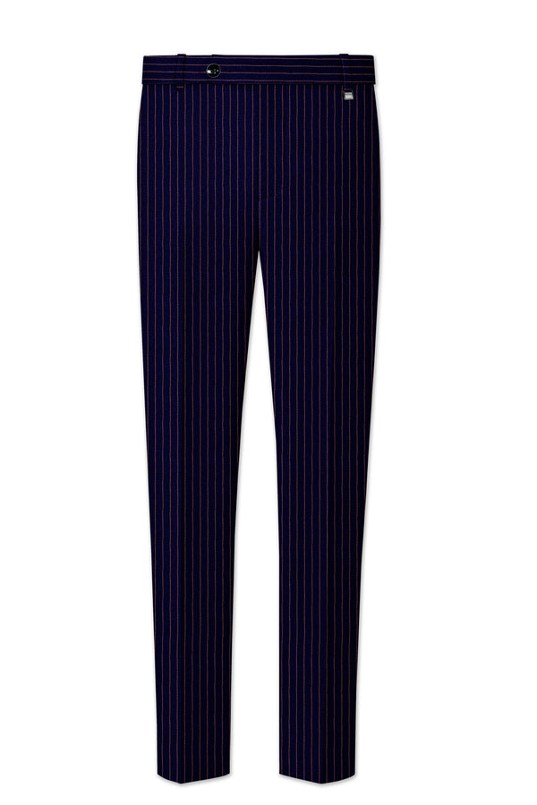 Tuna Navy Blue with Coral Reef Brown Striped Pants