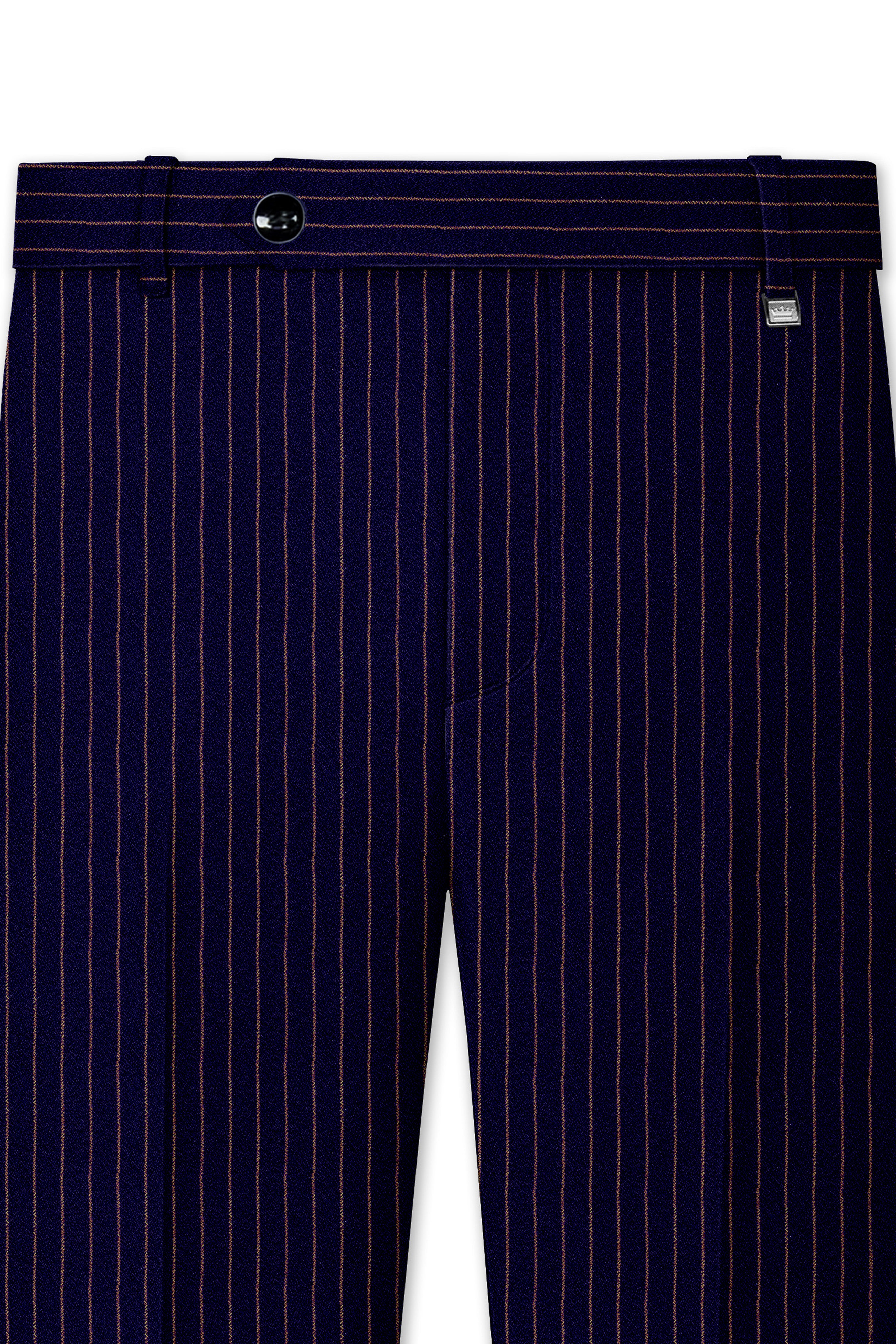 Tuna Navy Blue with Coral Reef Brown Striped Pants