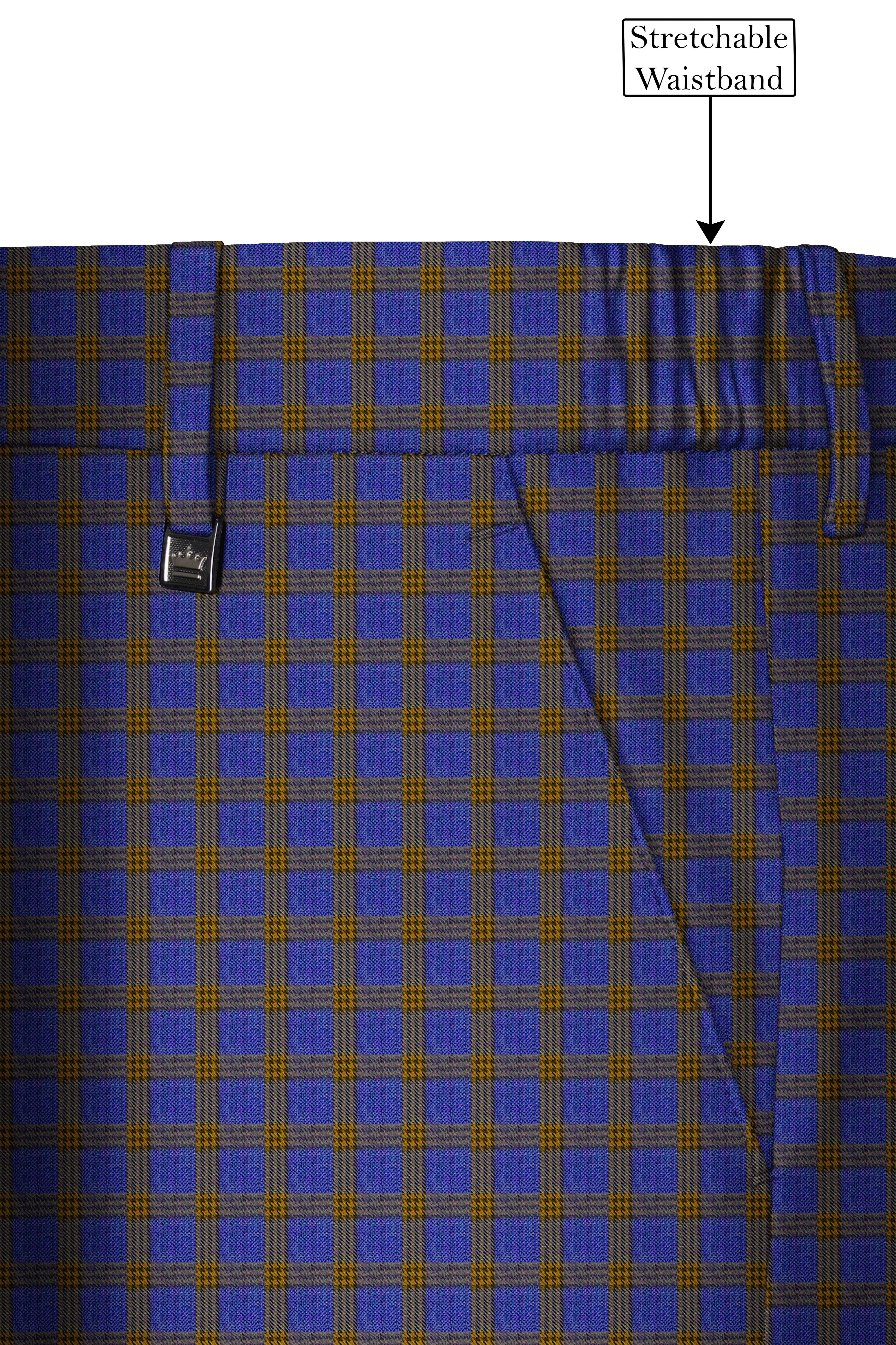Twilight Blue with Alpine Brown Plaid Pants