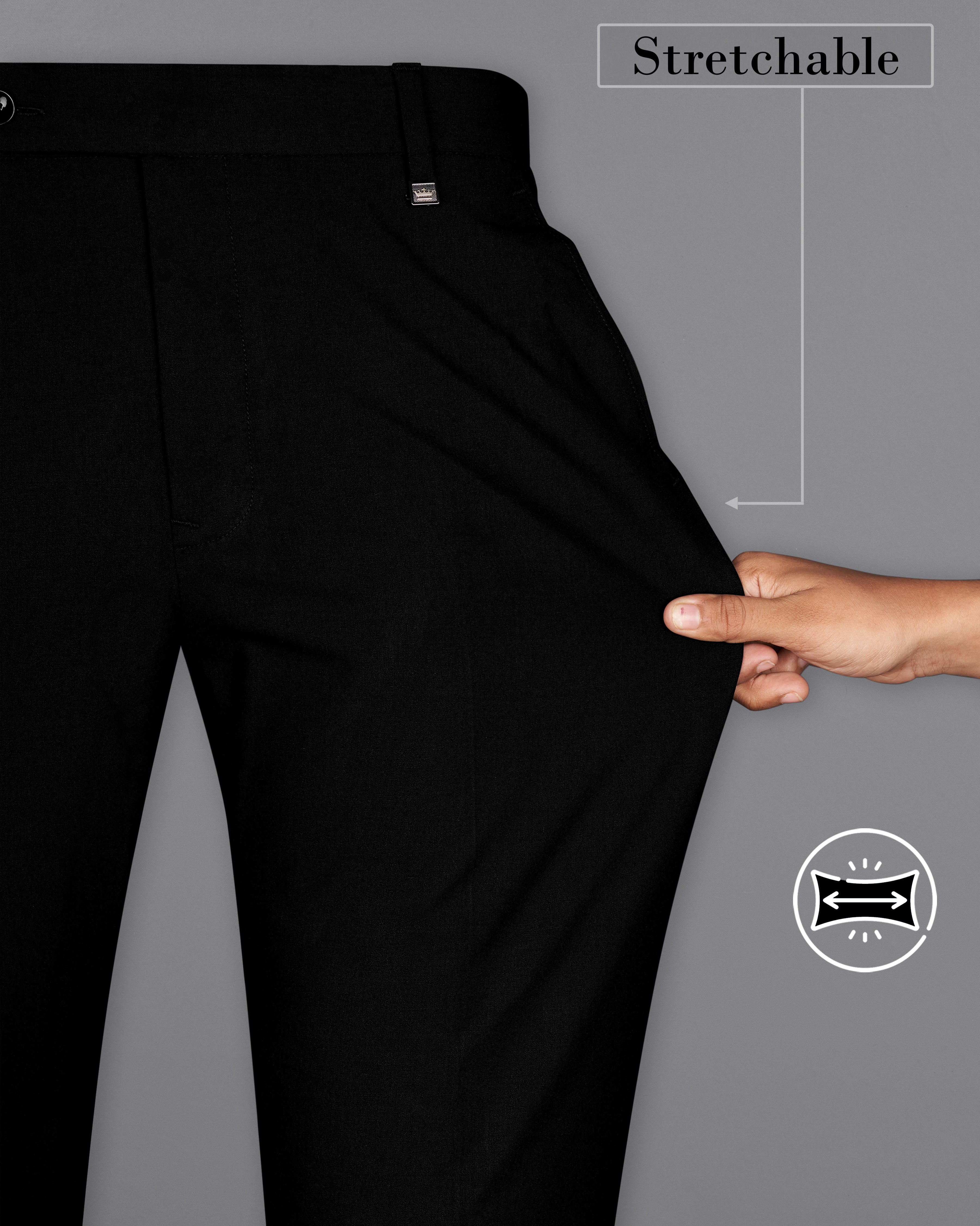 Mens Black Color Stretchable Track Pants for Men Stylish