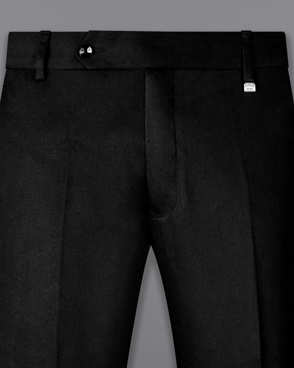 Jade Black Solid Stretchable Premium Cotton traveler Pant
