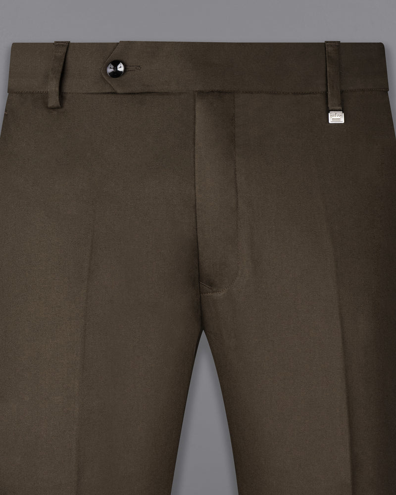 Walnut Brown Solid Stretchable Premium Cotton traveler Pant