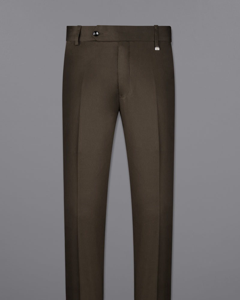 Walnut Brown Solid Stretchable Premium Cotton traveler Pant