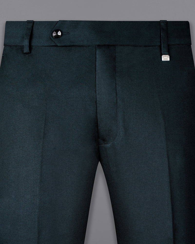 Timber Sea Blue Solid Stretchable Premium Cotton traveler Pant