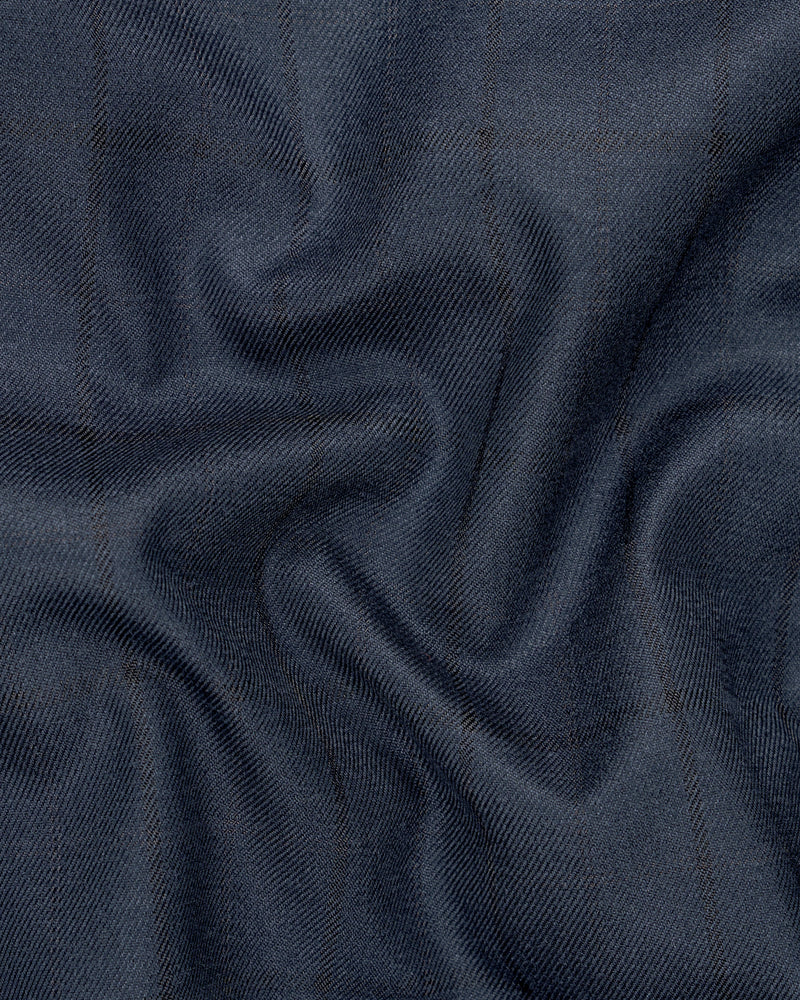 Shark Navy Blue Subtle Windowpane Pant