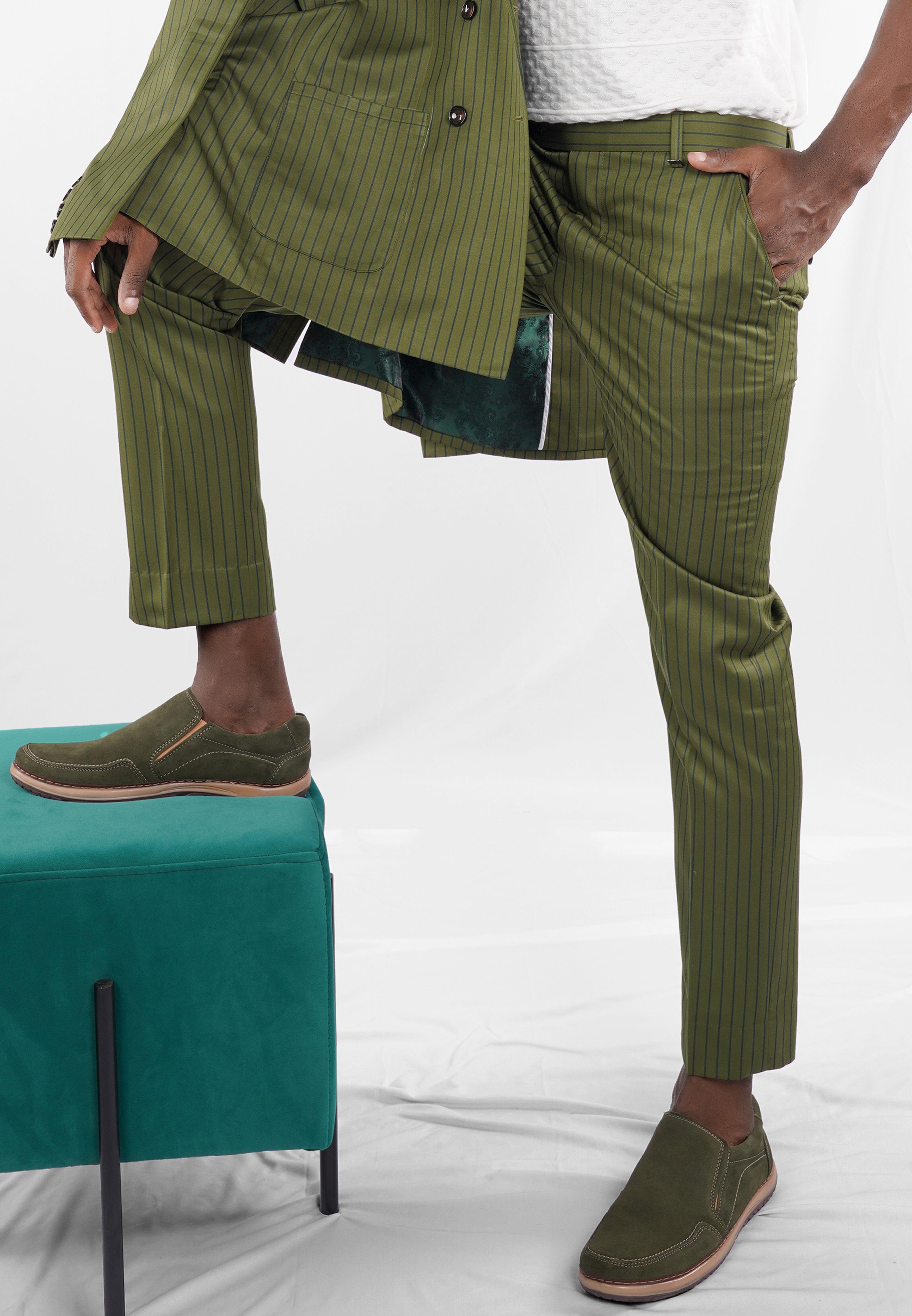 Hemlock Green Striped Pant T2705-28, T2705-30, T2705-32, T2705-34, T2705-36, T2705-38, T2705-40, T2705-42, T2705-44